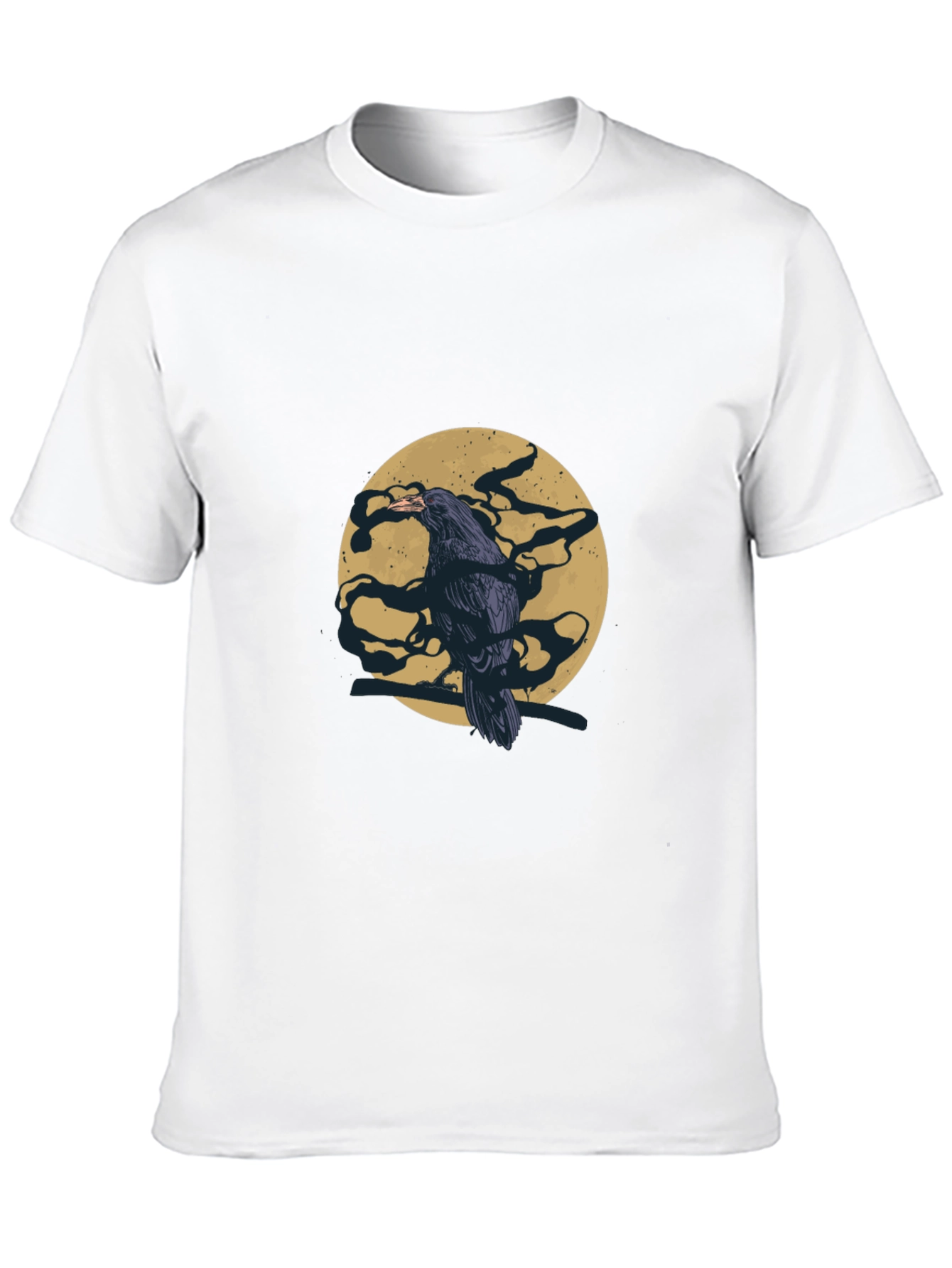 Raven Moon Graphic T-Shirt - Black