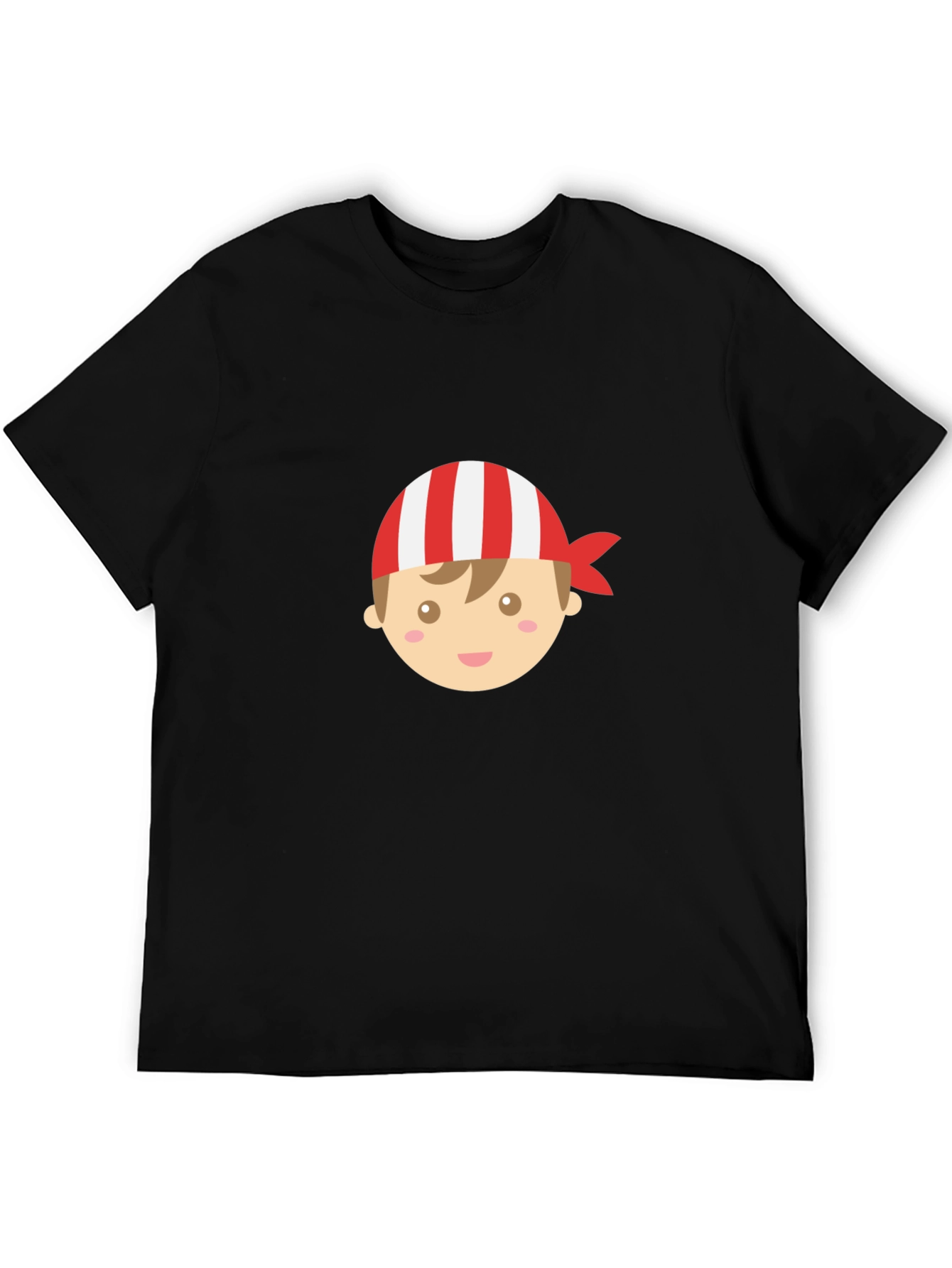 Boy Pirate Cartoon Graphic Black T-Shirt