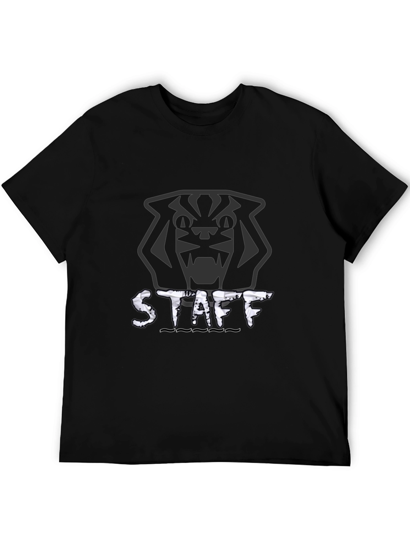 Tiger Staff T-Shirt - Graphic Print Black Tee