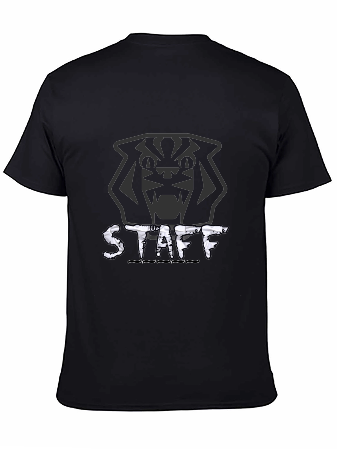 Tiger Staff T-Shirt - Graphic Print Black Tee