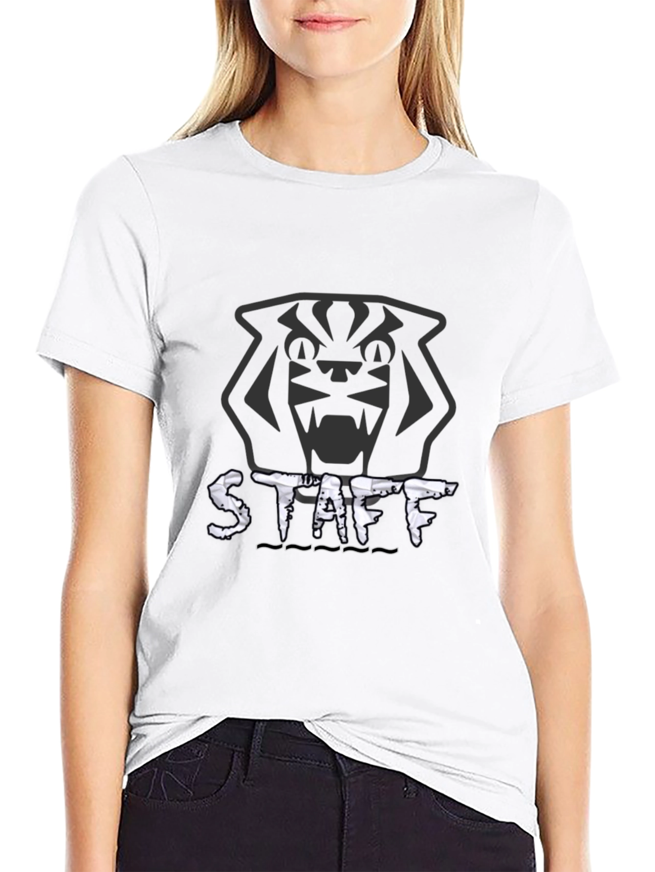 Tiger Staff T-Shirt - Graphic Print Black Tee