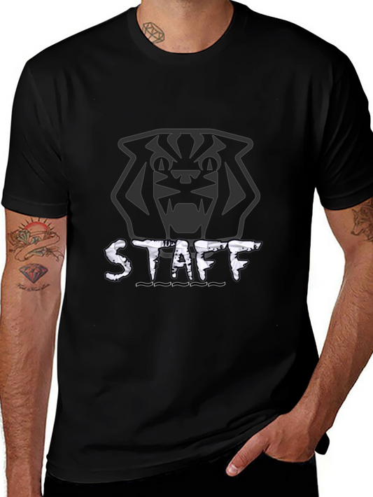 Tiger Staff T-Shirt - Graphic Print Black Tee