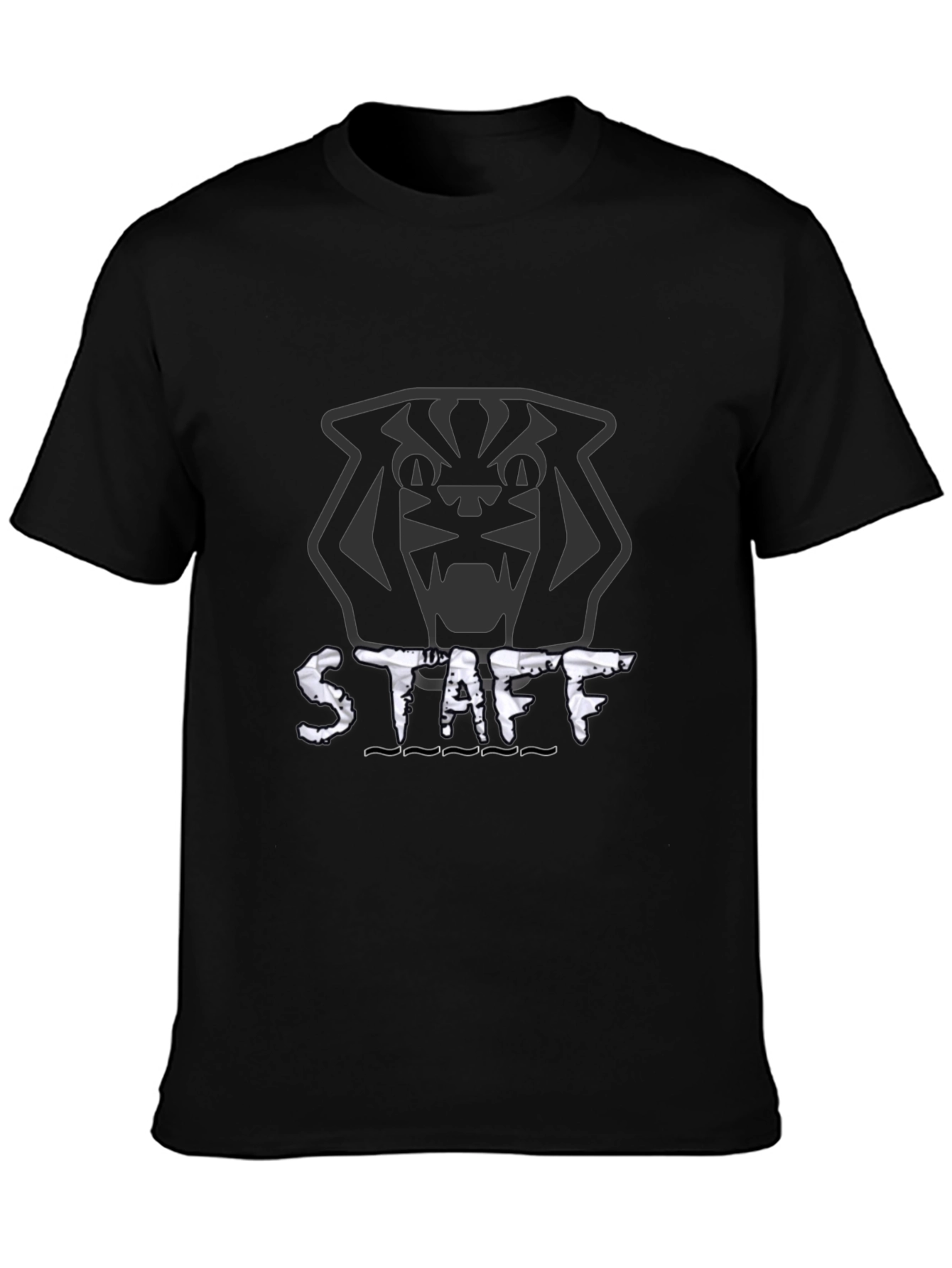 Tiger Staff T-Shirt - Graphic Print Black Tee