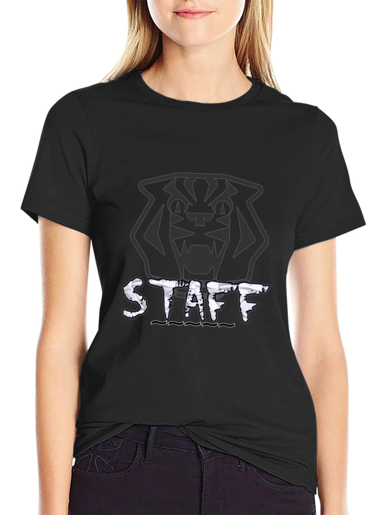 Tiger Staff T-Shirt - Graphic Print Black Tee