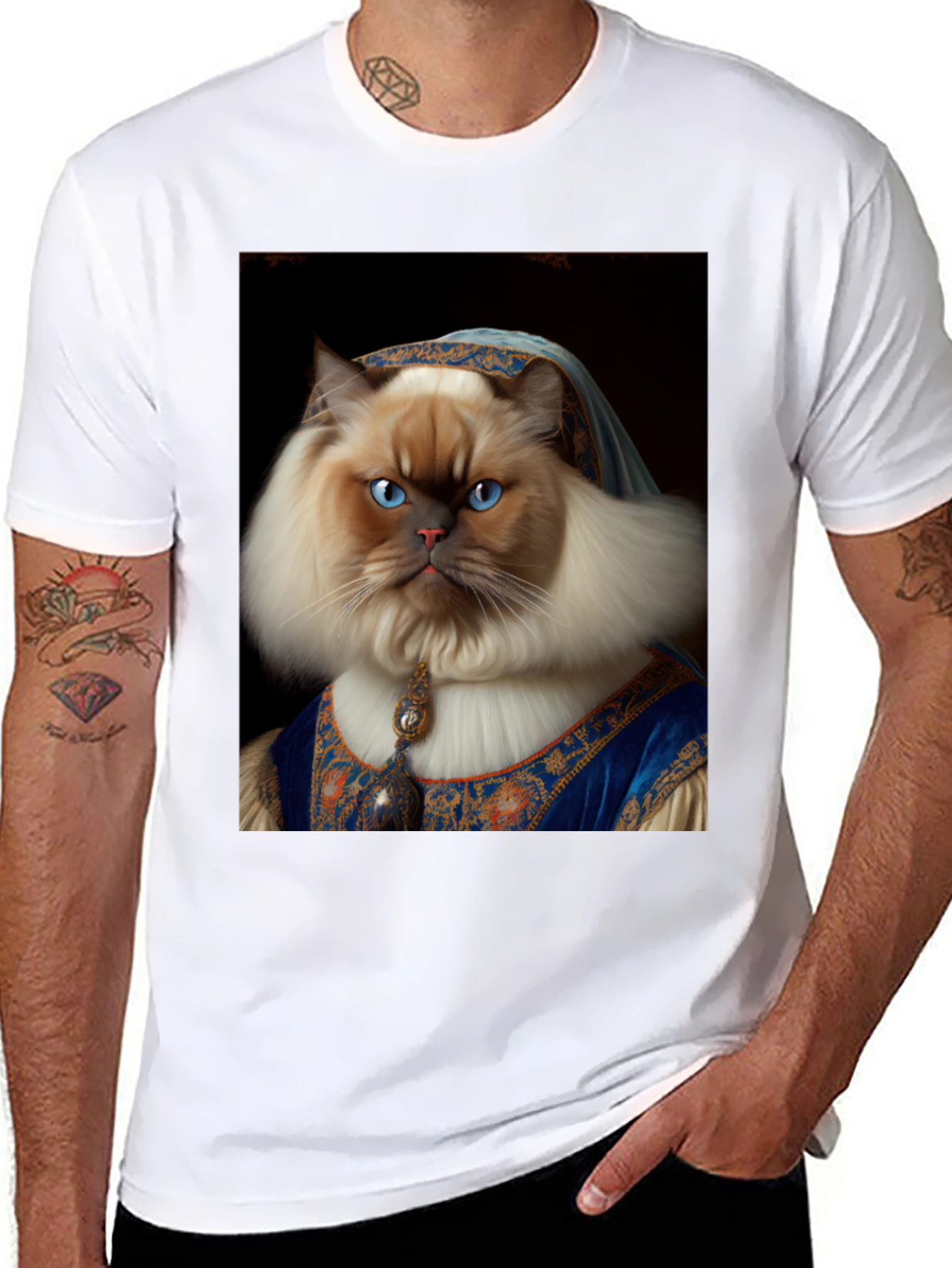 Cat Portrait T-Shirt - Renaissance Pet Tee