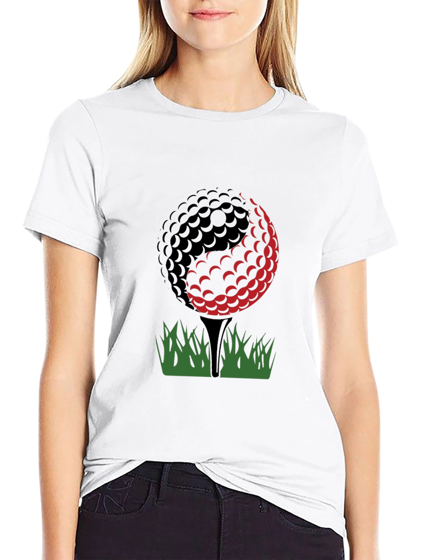 Golf Ball T-Shirt - Black Cotton Tee