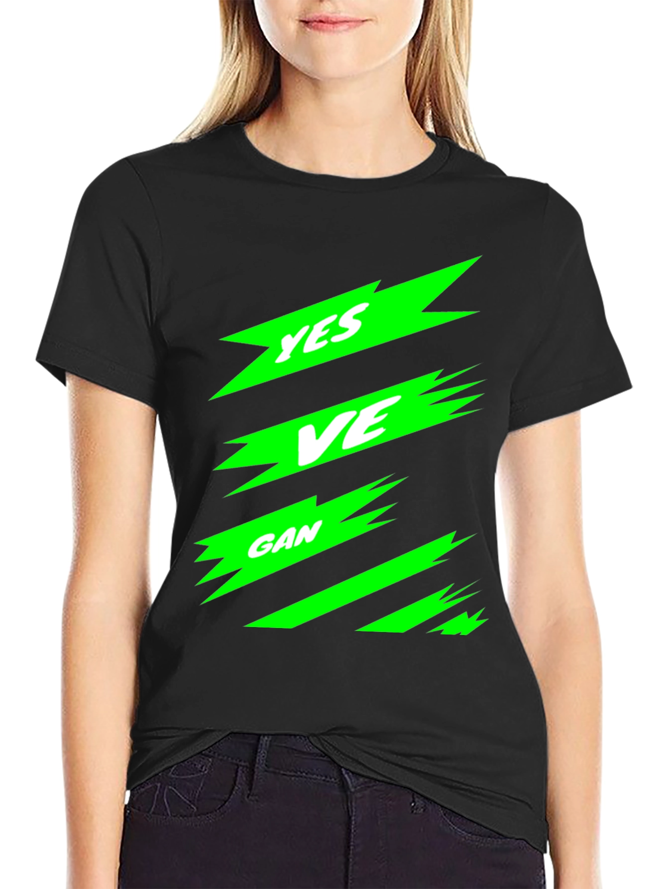 Yes Vegan Black Graphic T-Shirt