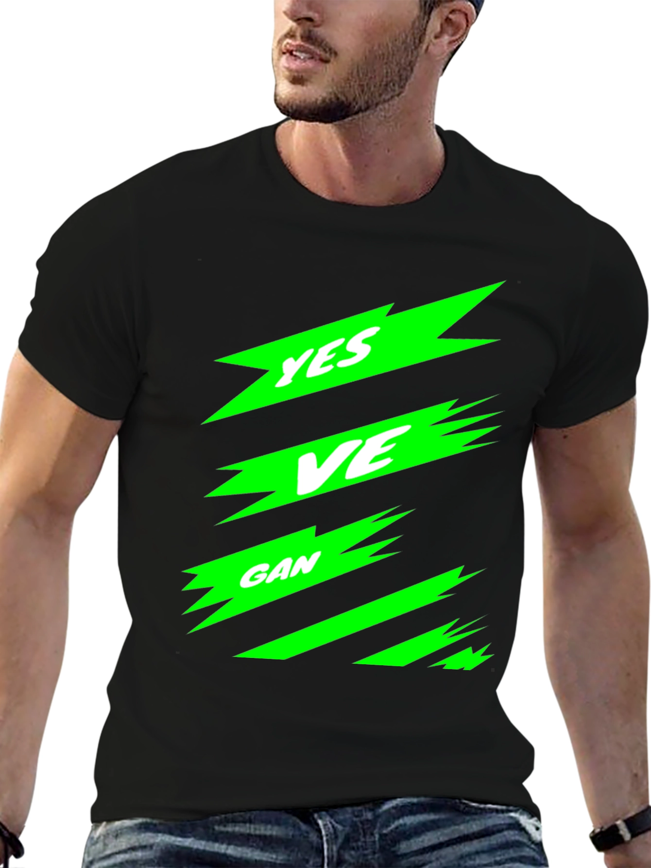 Yes Vegan Black Graphic T-Shirt