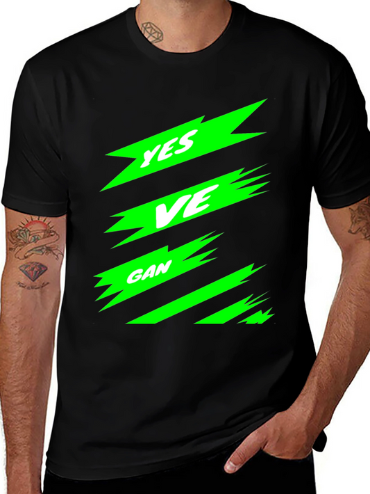 Yes Vegan Black Graphic T-Shirt
