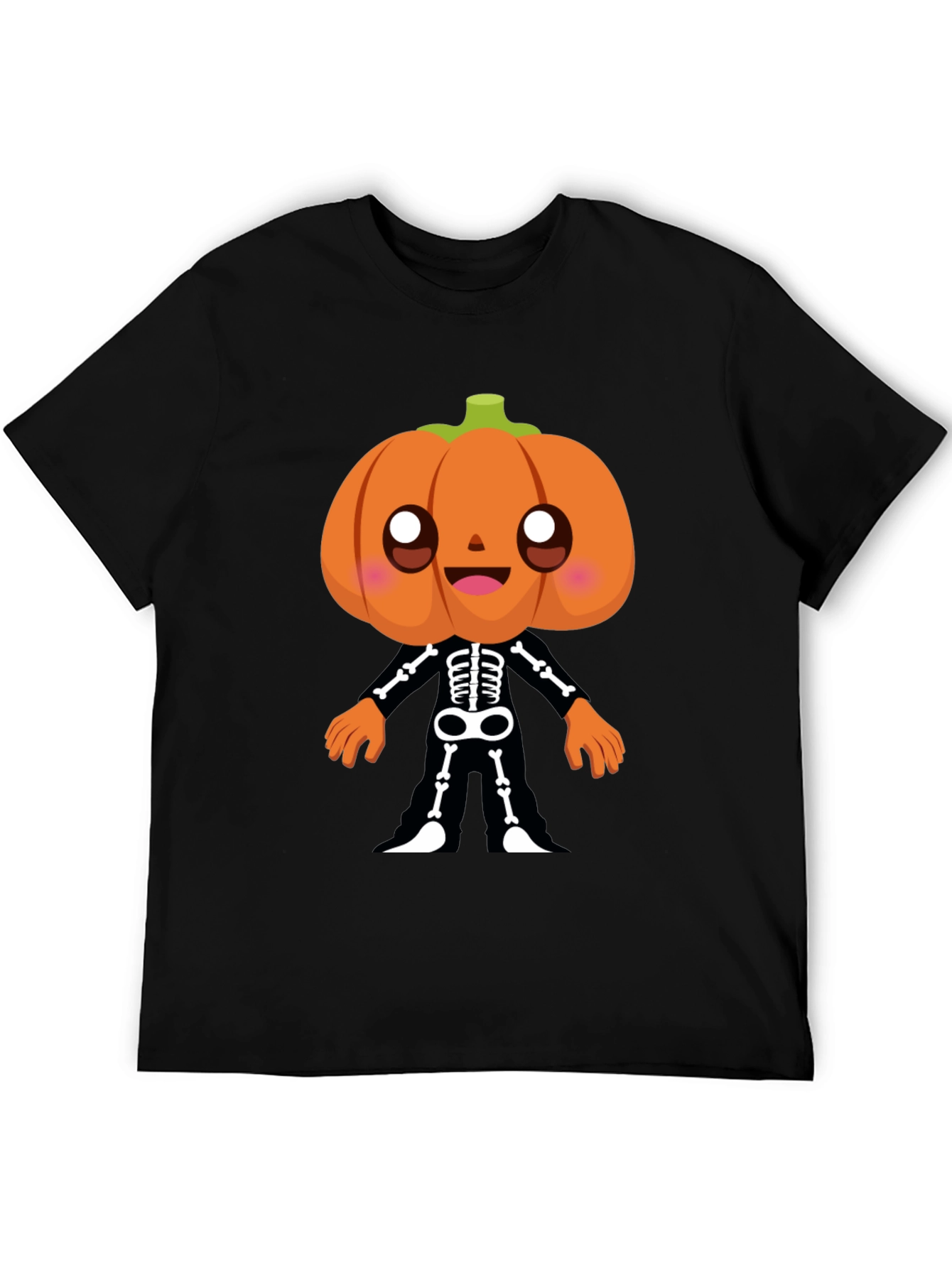 Pumpkin Skeleton Graphic Tee - Halloween Fun!