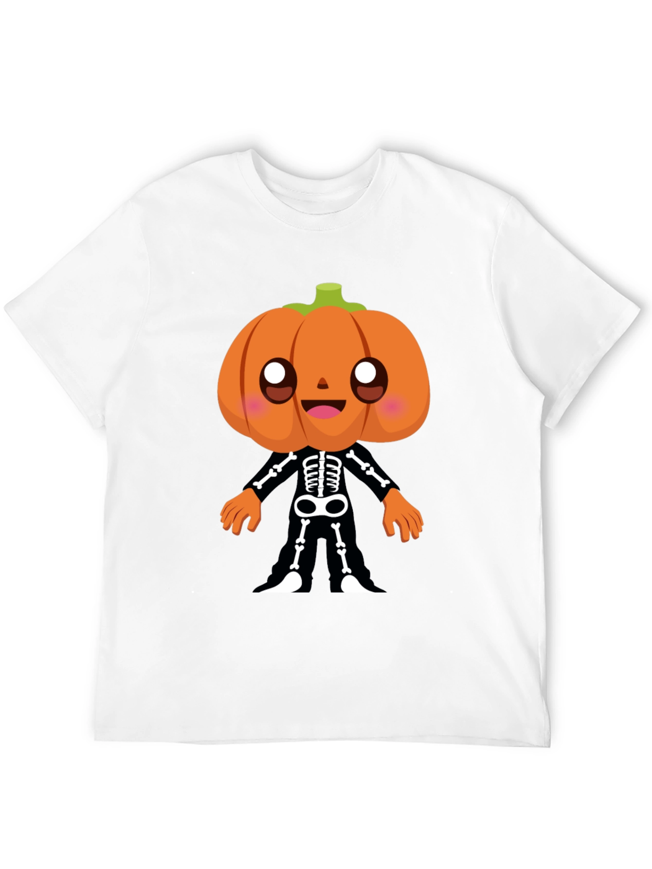 Pumpkin Skeleton Graphic Tee - Halloween Fun!