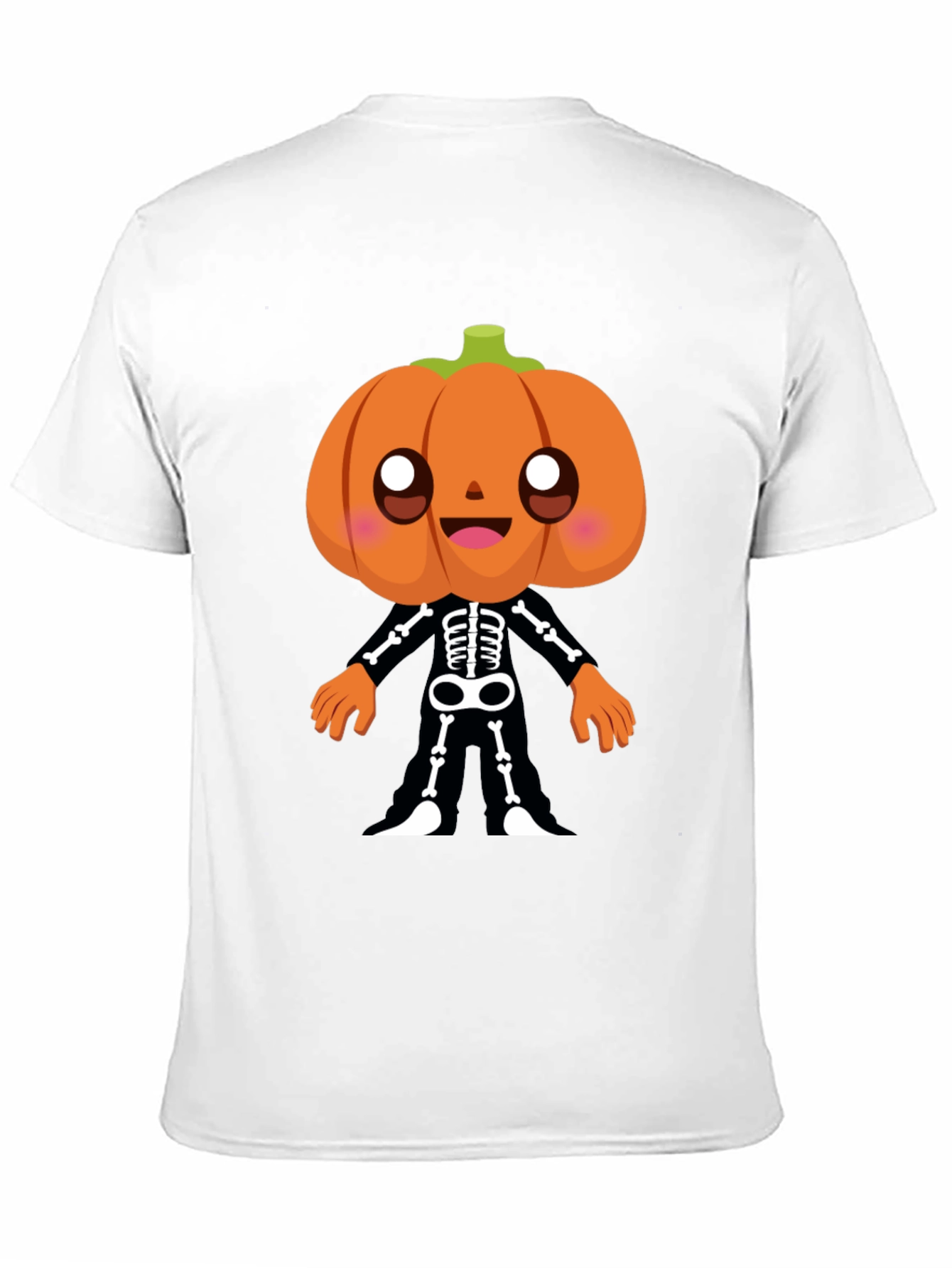 Pumpkin Skeleton Graphic Tee - Halloween Fun!