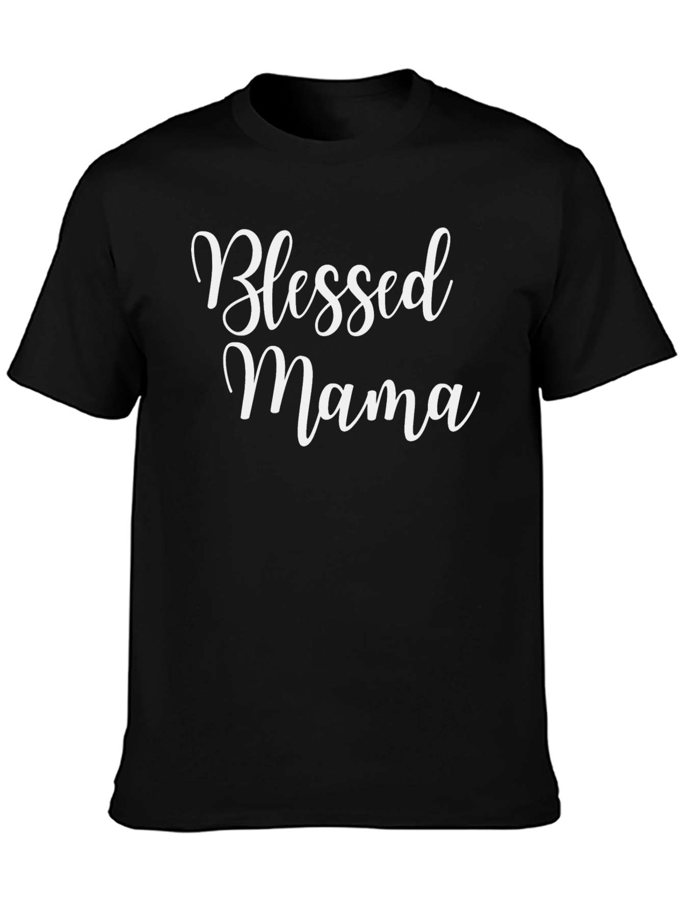 Blessed Mama Graphic Tee - Black Cotton T-Shirt