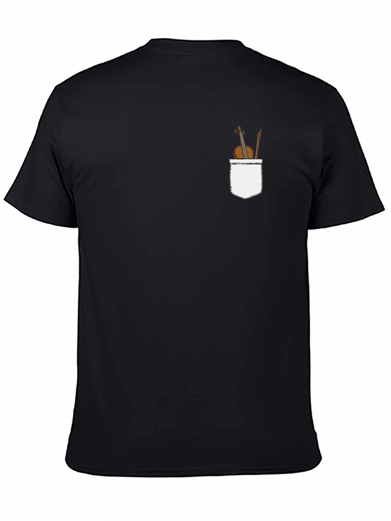 Violin Pocket Graphic Tee - Classic Black T-Shirt