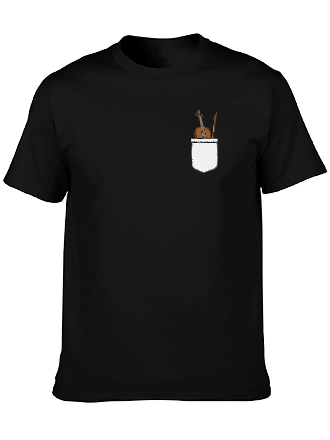 Violin Pocket Graphic Tee - Classic Black T-Shirt