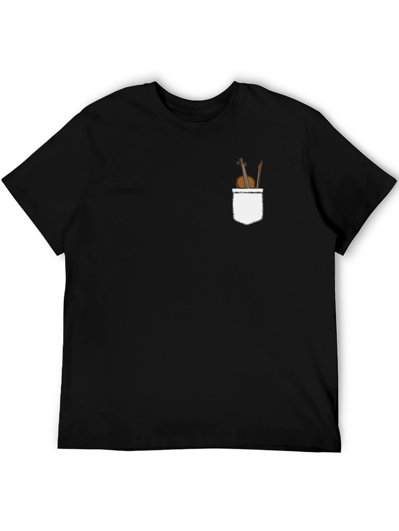 Violin Pocket Graphic Tee - Classic Black T-Shirt