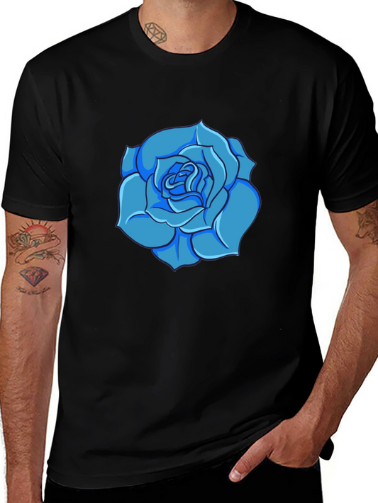 Blue Rose Graphic T-Shirt - Modern Style