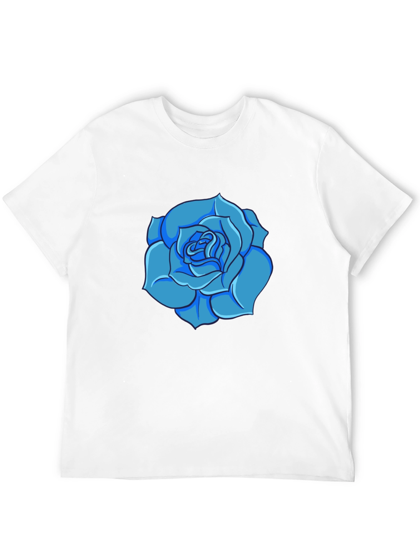 Blue Rose Graphic T-Shirt - Modern Style
