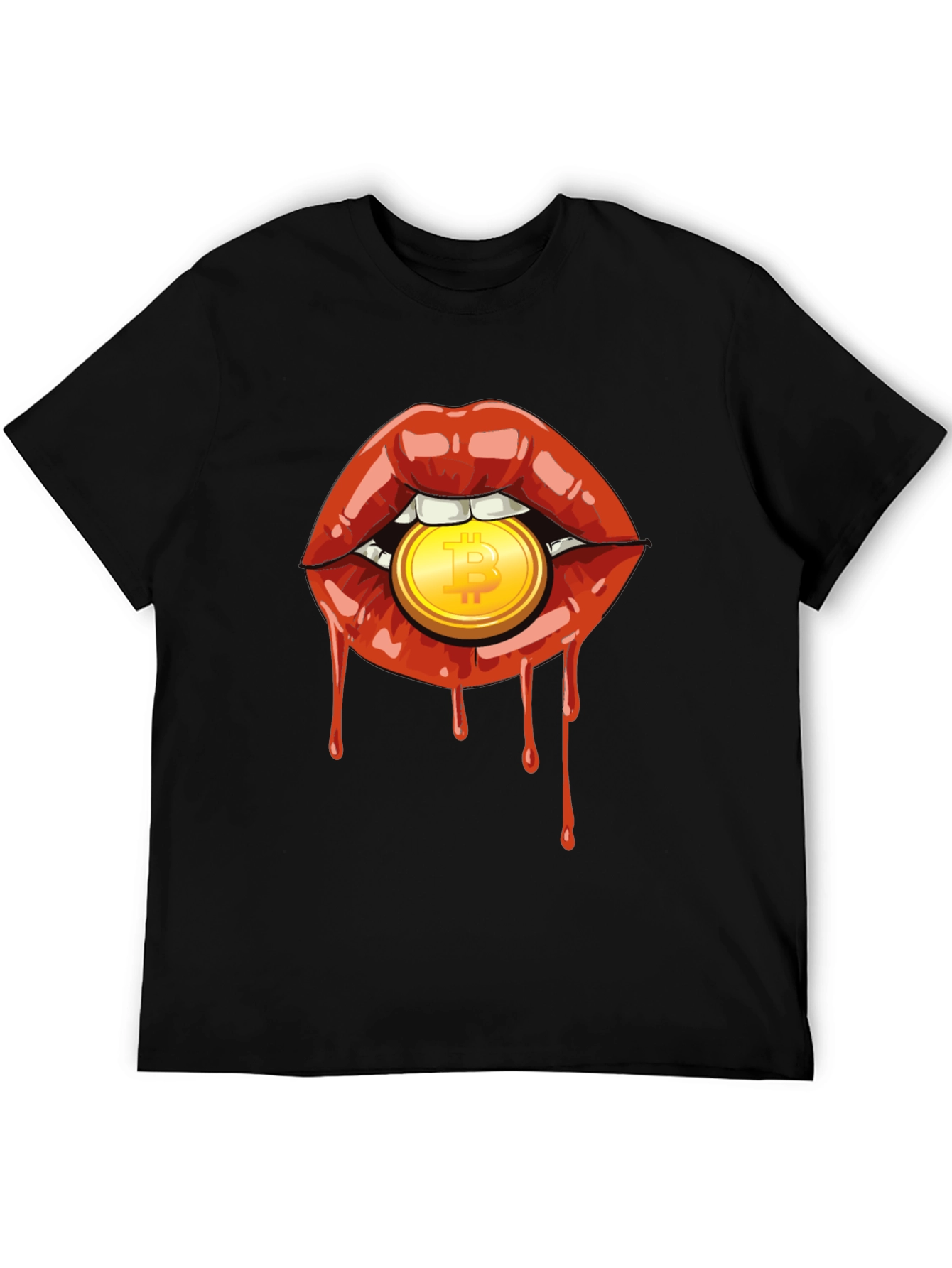 Bitcoin Lips Graphic Tee - Crypto Fashion