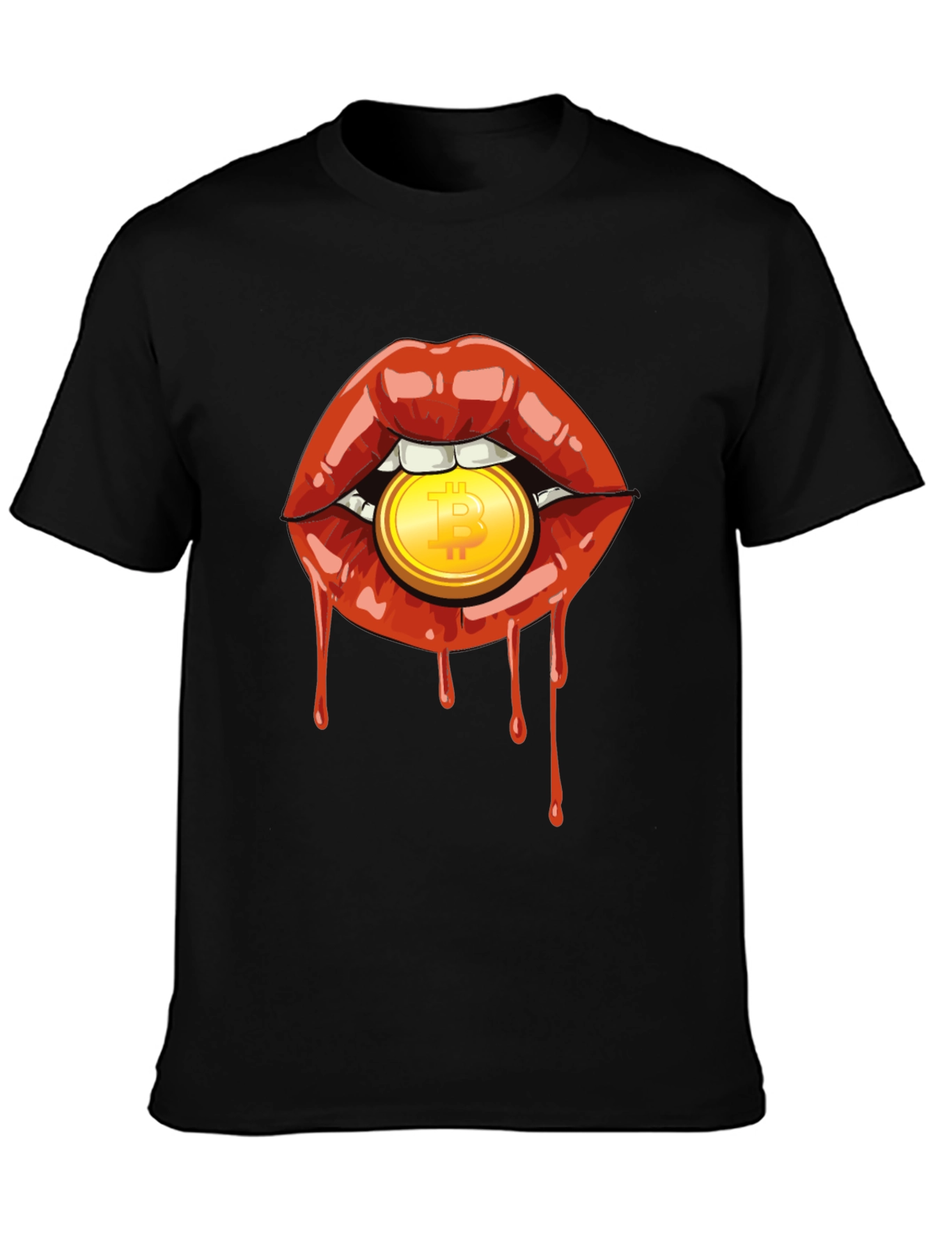 Bitcoin Lips Graphic Tee - Crypto Fashion