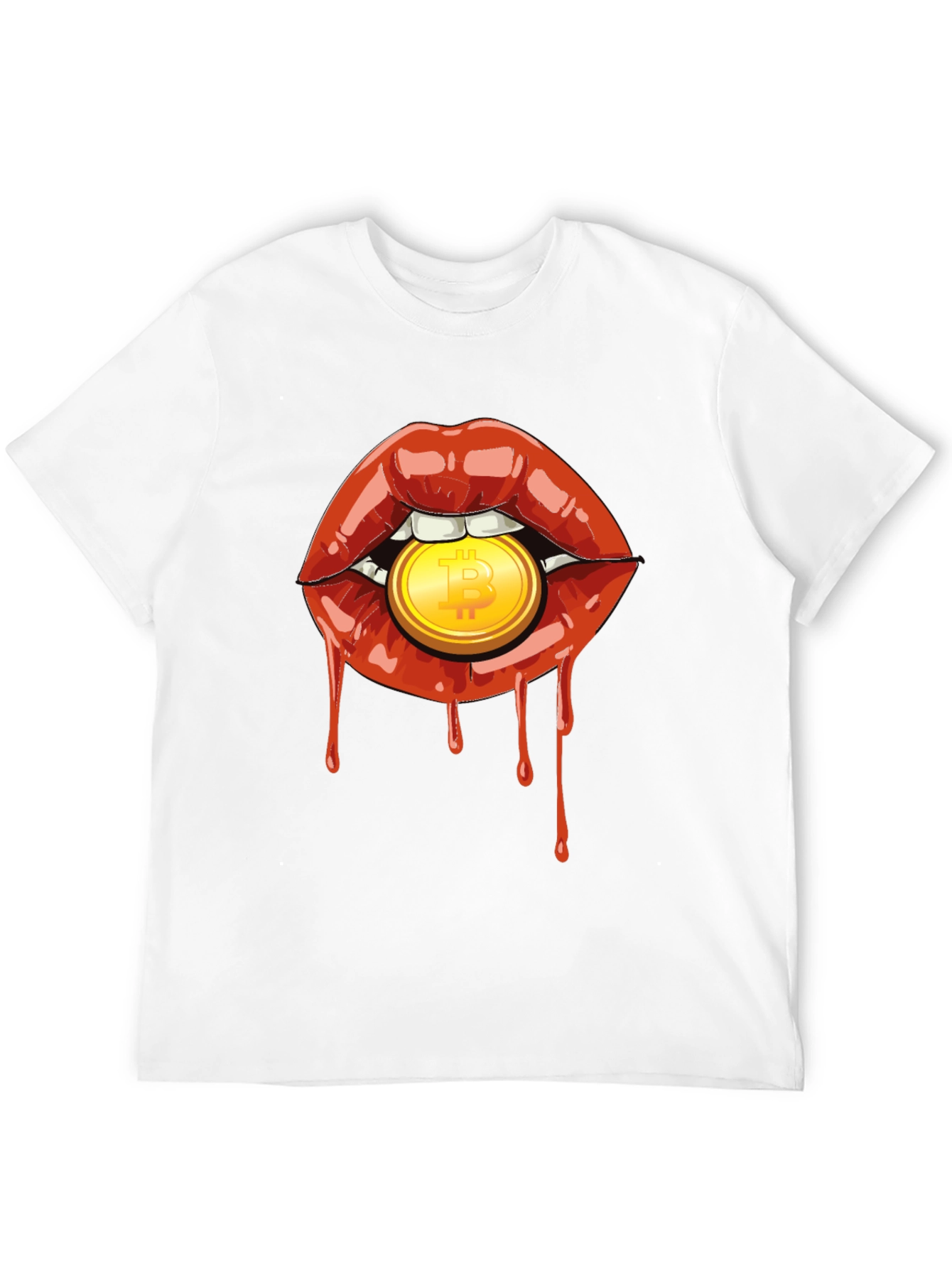 Bitcoin Lips Graphic Tee - Crypto Fashion
