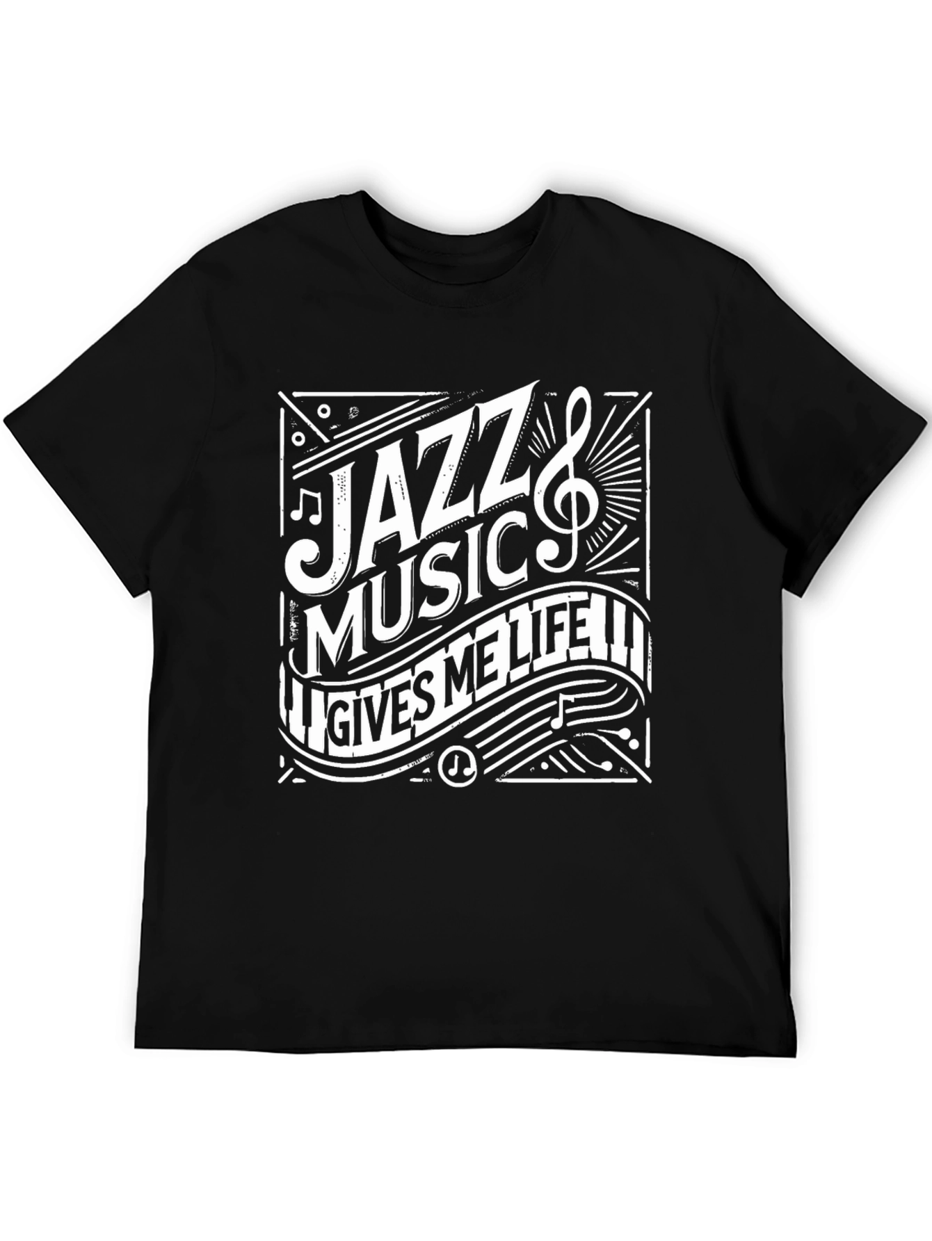 Jazz Music Gives Me Life Black T-Shirt
