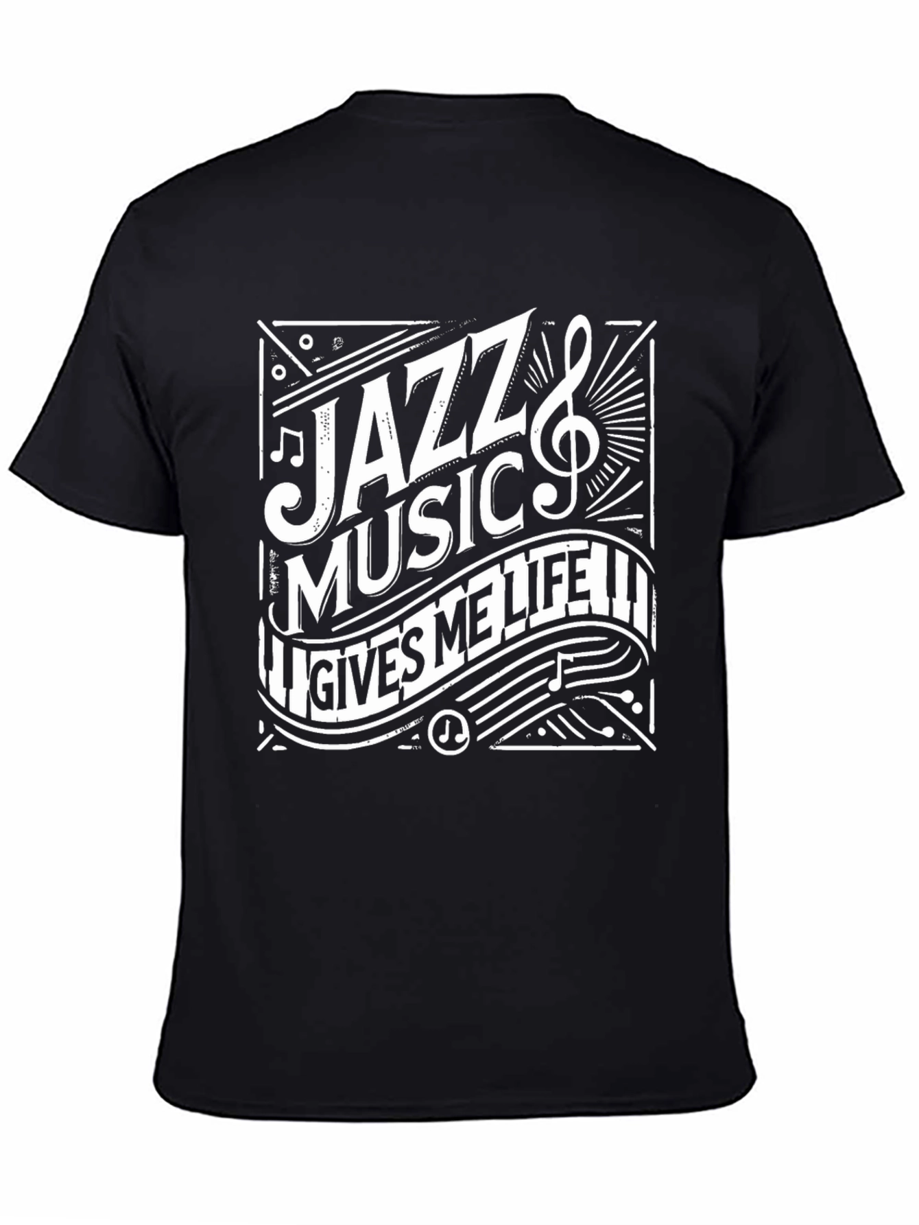Jazz Music Gives Me Life Black T-Shirt