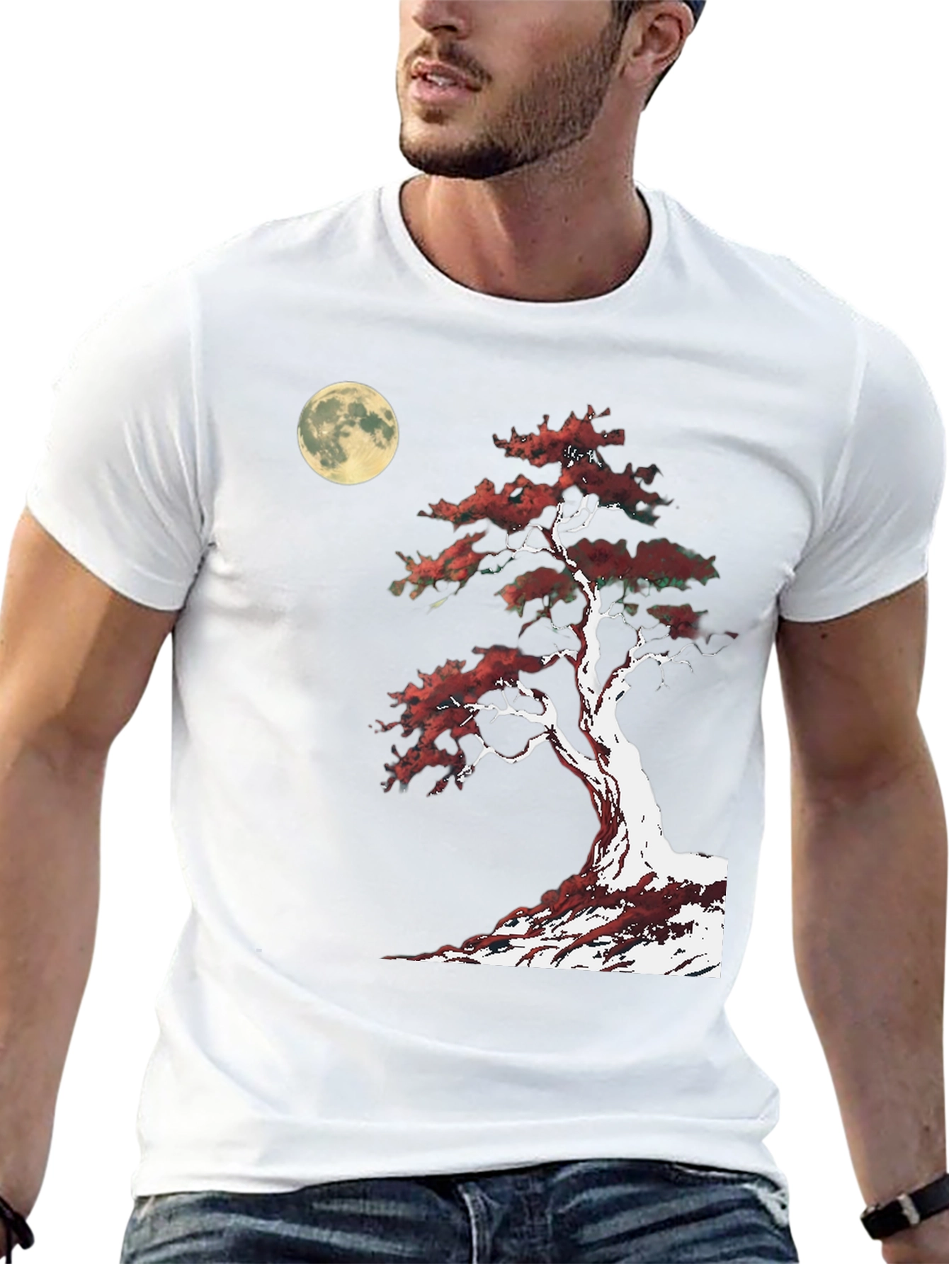 Bonsai Moon Graphic Tee - Stylish Comfort
