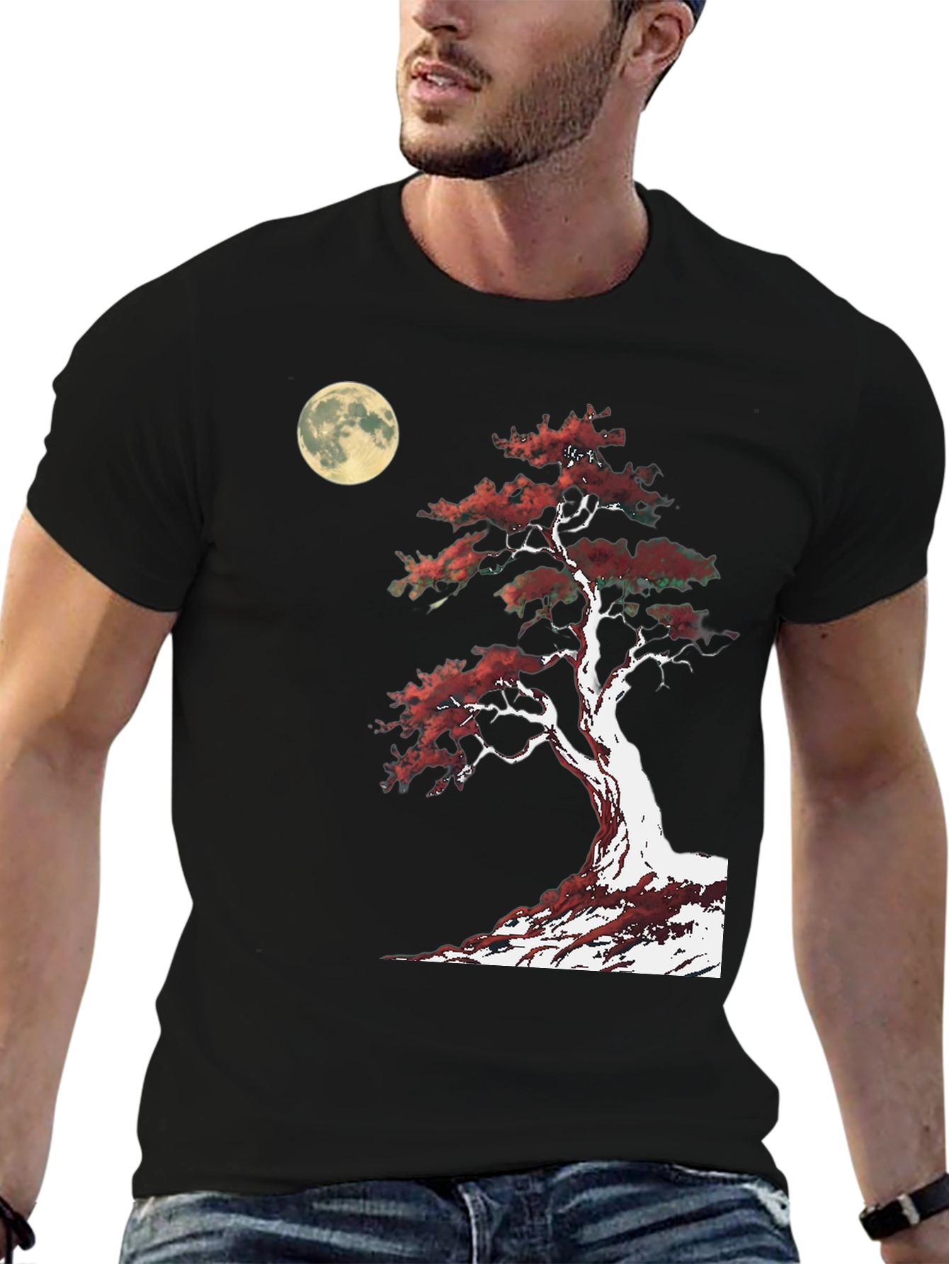 Bonsai Moon Graphic Tee - Stylish Comfort