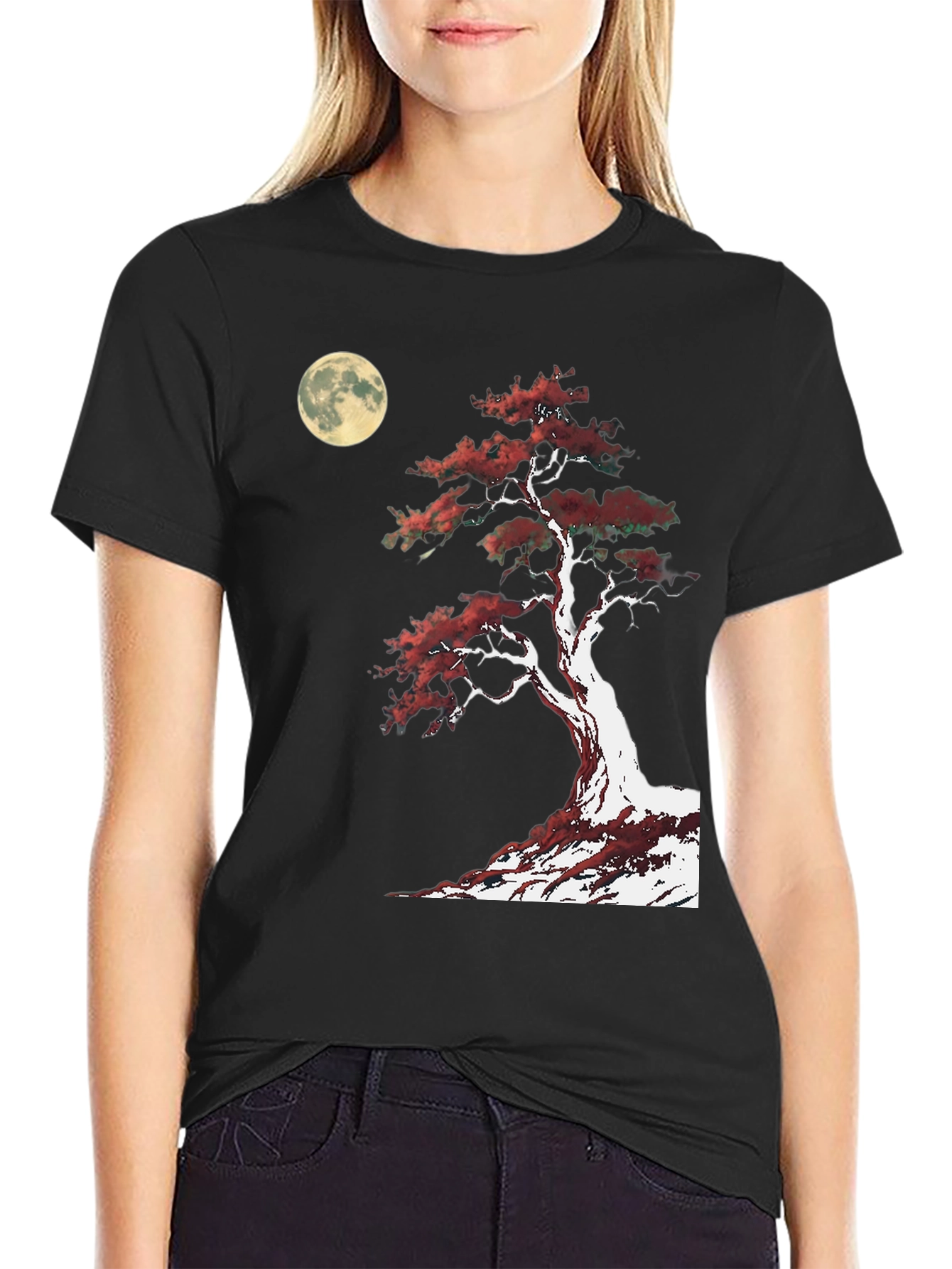 Bonsai Moon Graphic Tee - Stylish Comfort