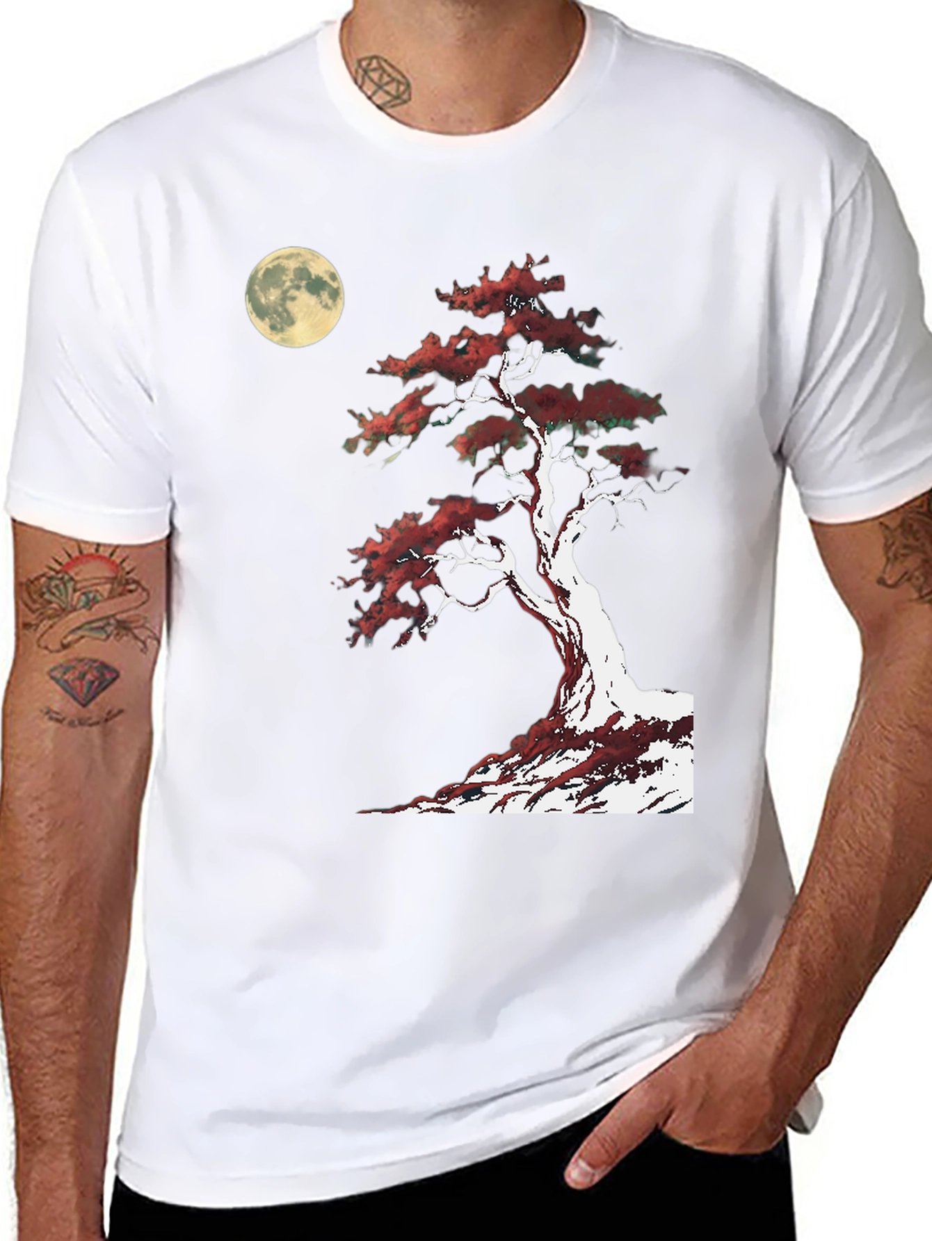 Bonsai Moon Graphic Tee - Stylish Comfort
