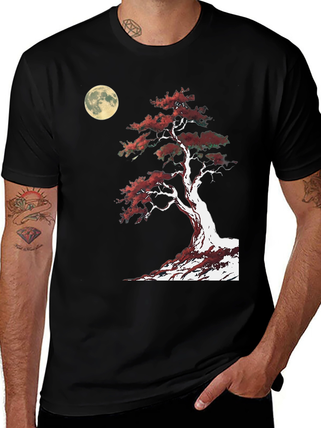 Bonsai Moon Graphic Tee - Stylish Comfort