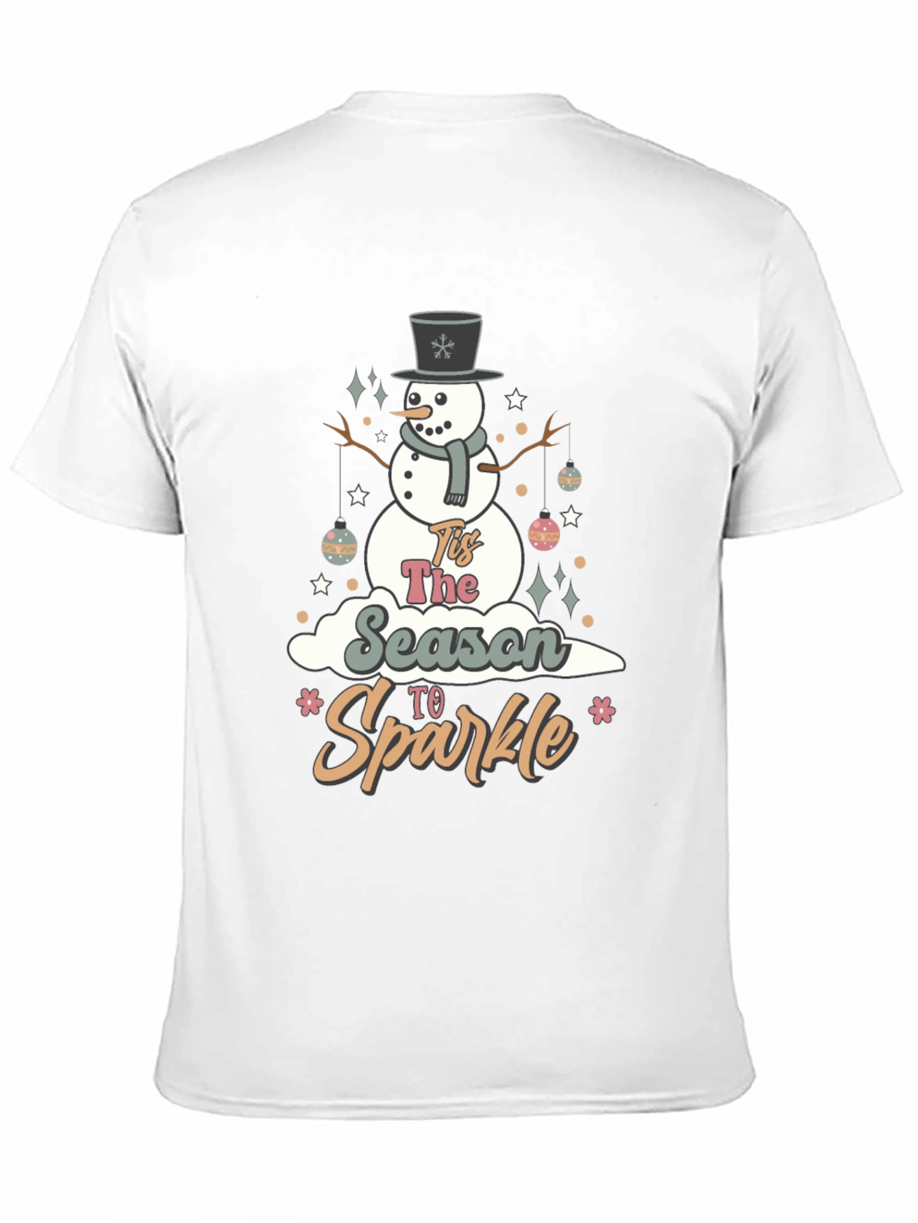 Festive Tis The Season To Sparkle Snowman Graphic Tee
