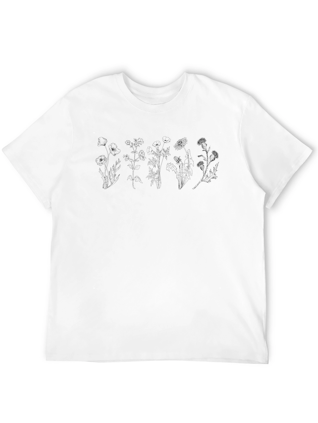 Floral Graphic Tee - Black Cotton Comfort