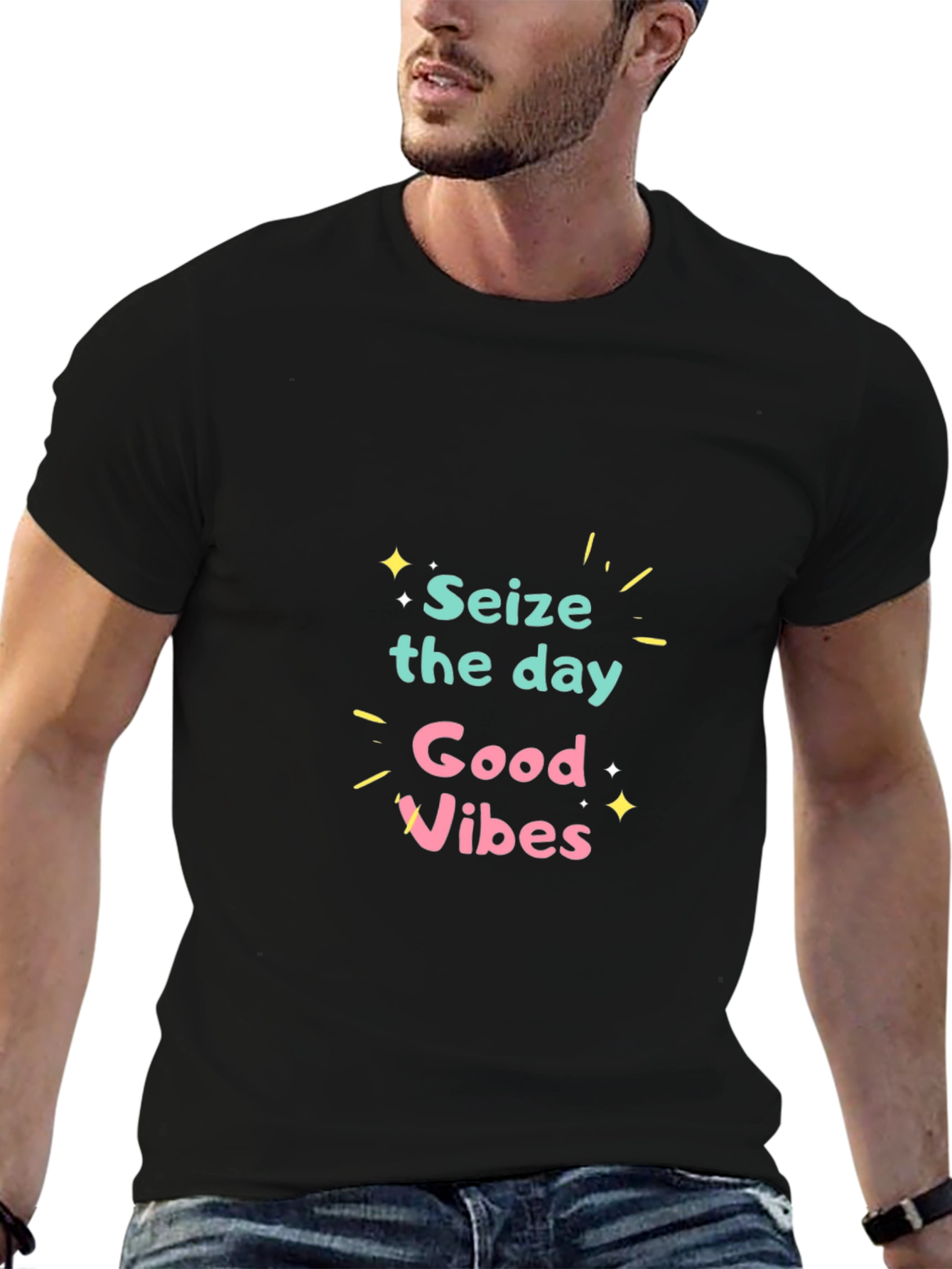 Seize the Day Graphic Black T-Shirt