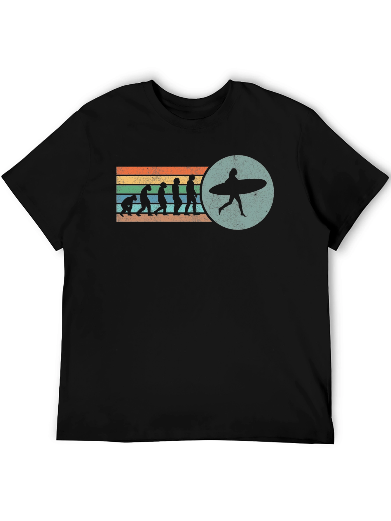Evolution of Surfing Graphic Tee - Black