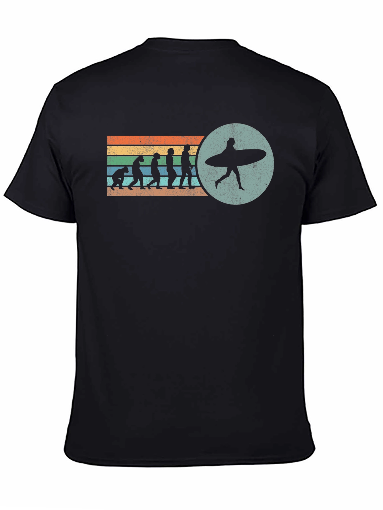 Evolution of Surfing Graphic Tee - Black