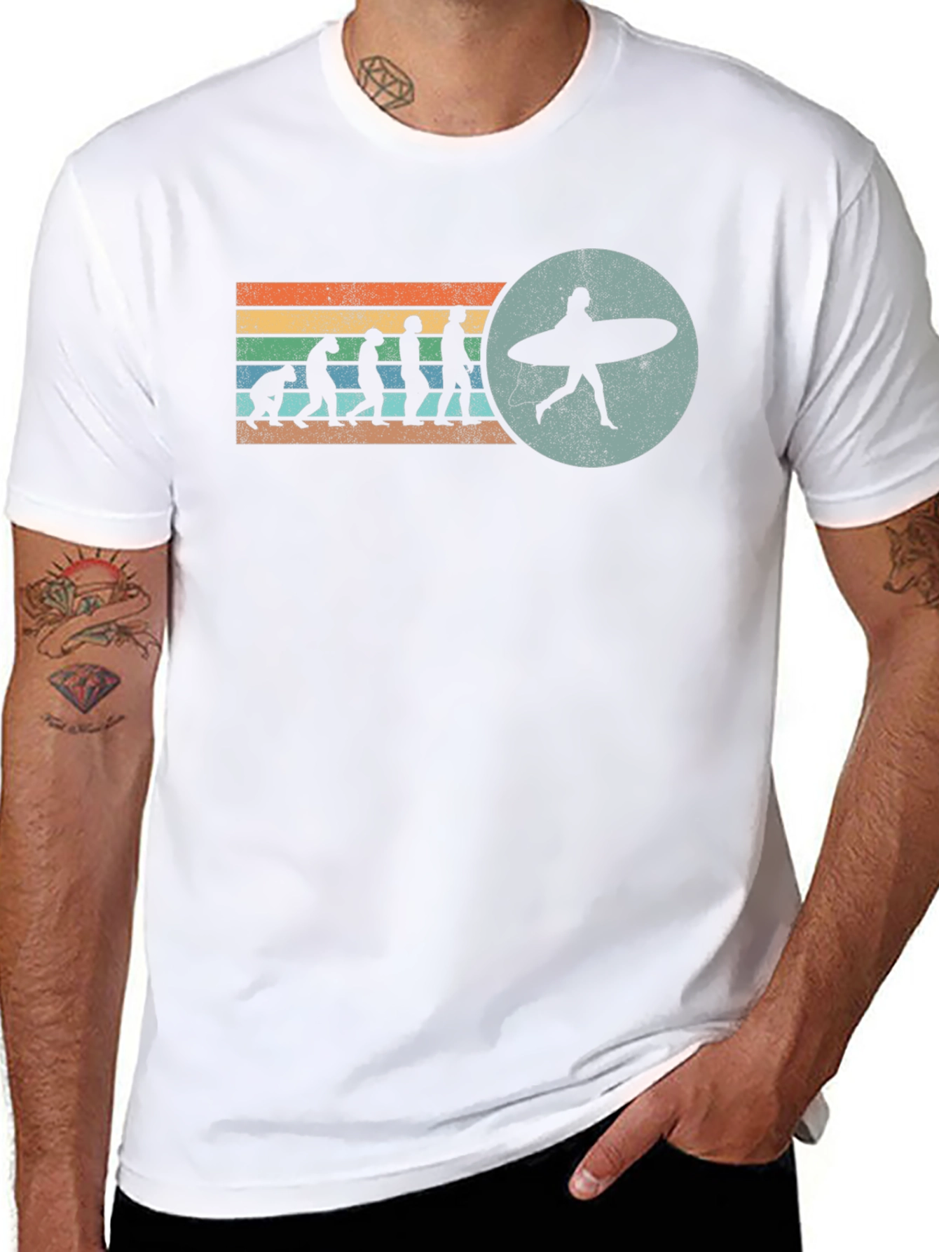 Evolution of Surfing Graphic Tee - Black