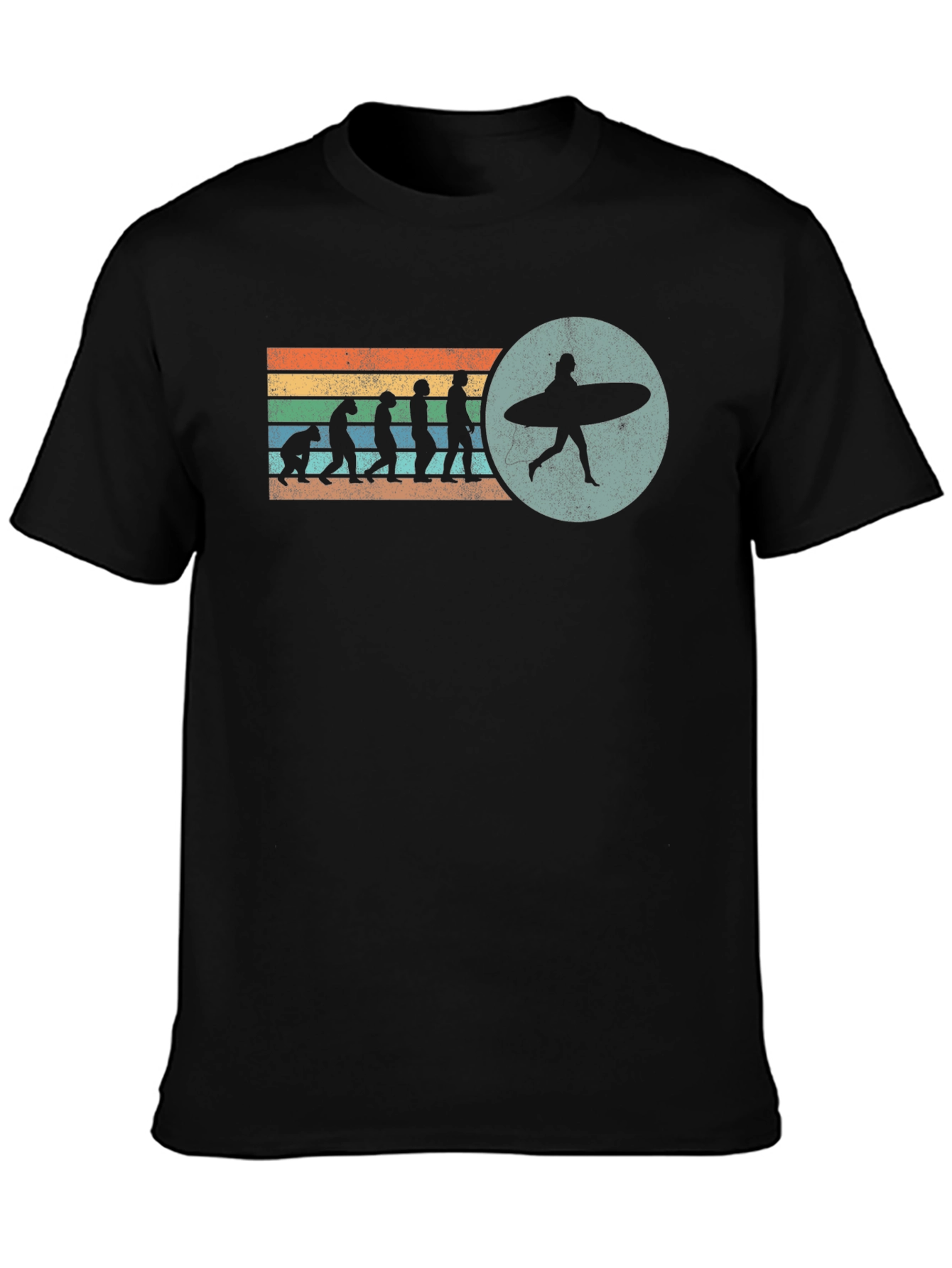 Evolution of Surfing Graphic Tee - Black