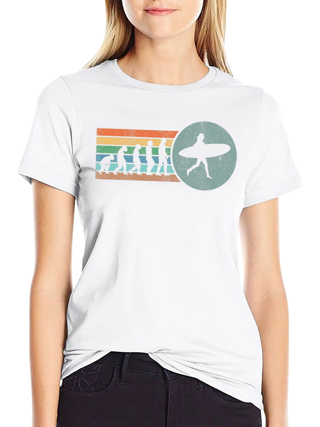 Evolution of Surfing Graphic Tee - Black