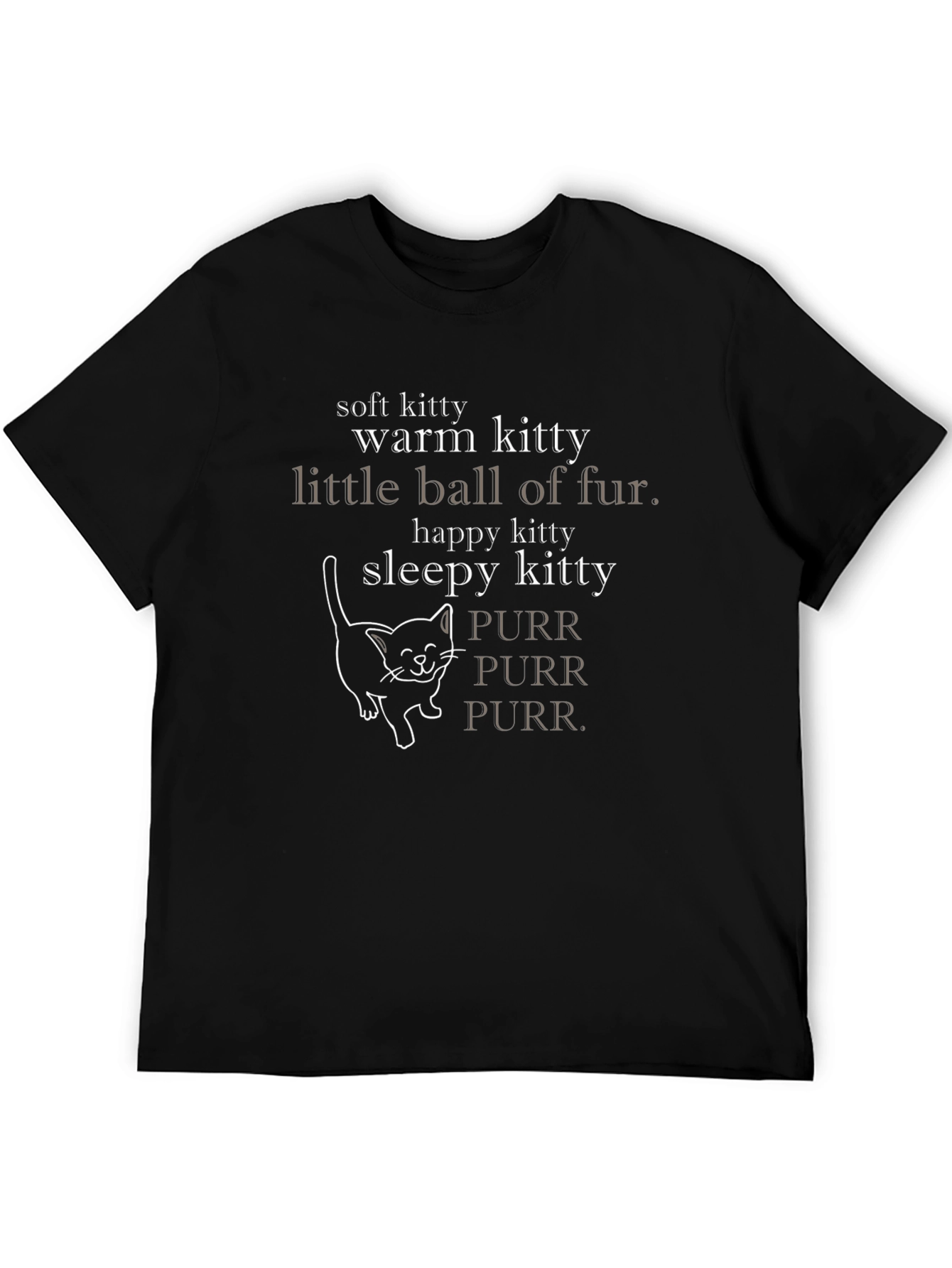 Soft Kitty Black Graphic T-Shirt