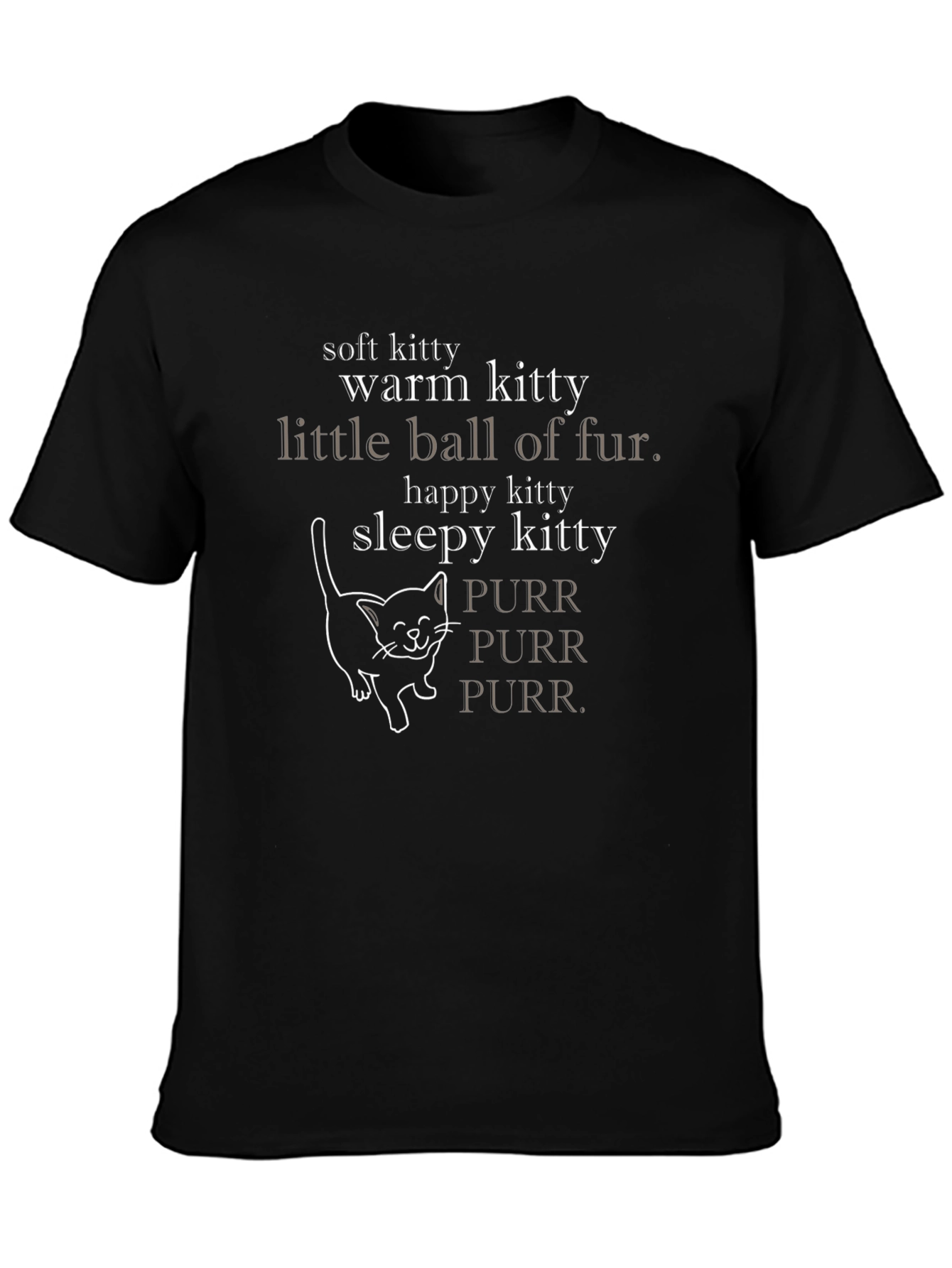 Soft Kitty Black Graphic T-Shirt