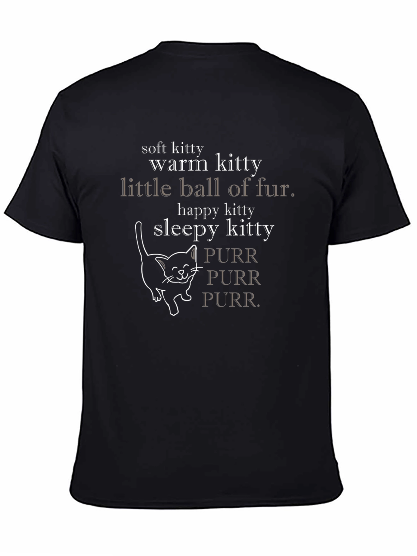 Soft Kitty Black Graphic T-Shirt