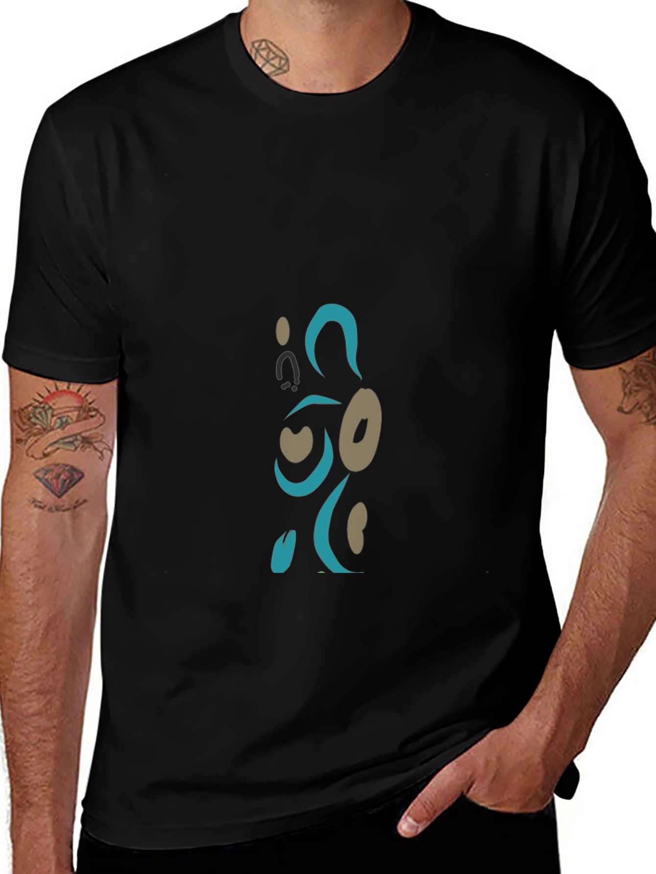 Abstract Design Black T-Shirt