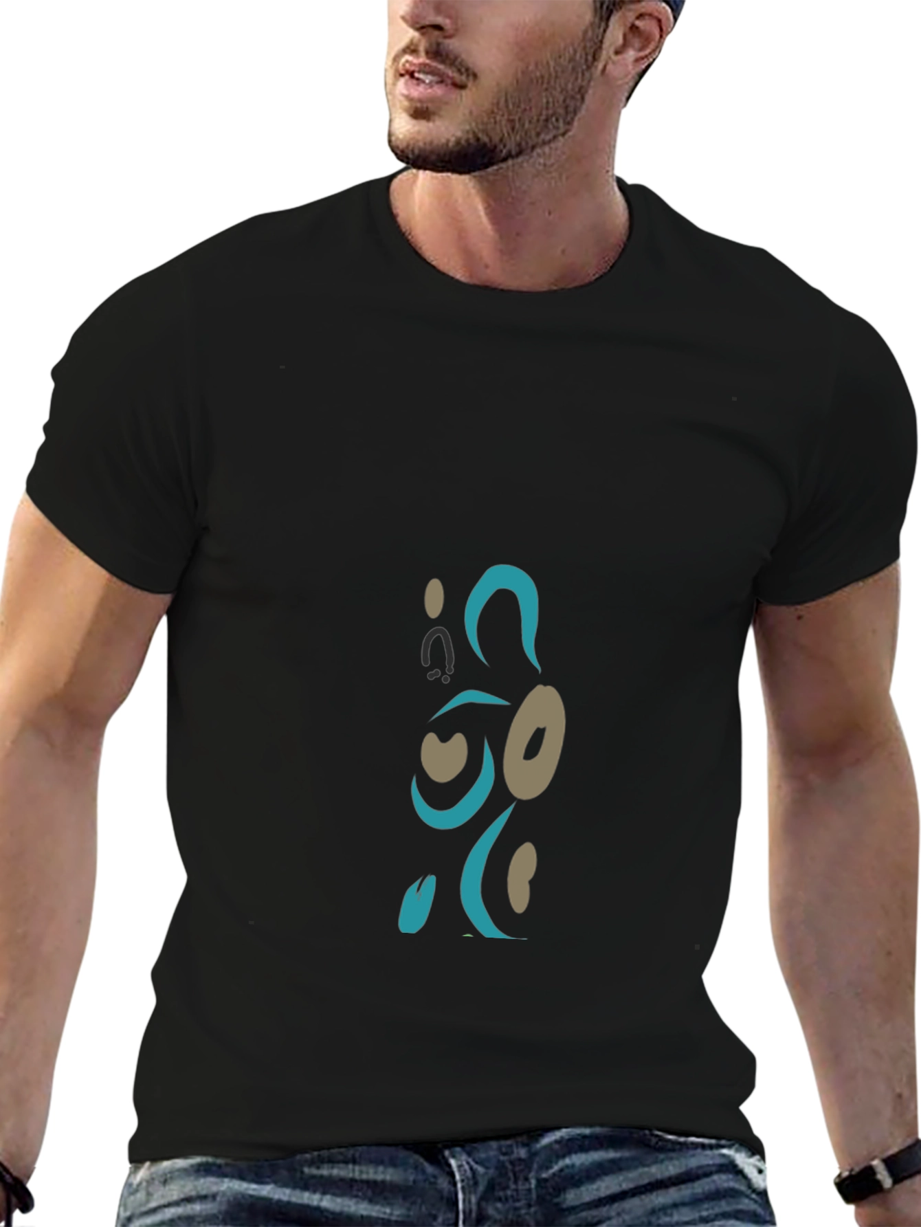 Abstract Design Black T-Shirt