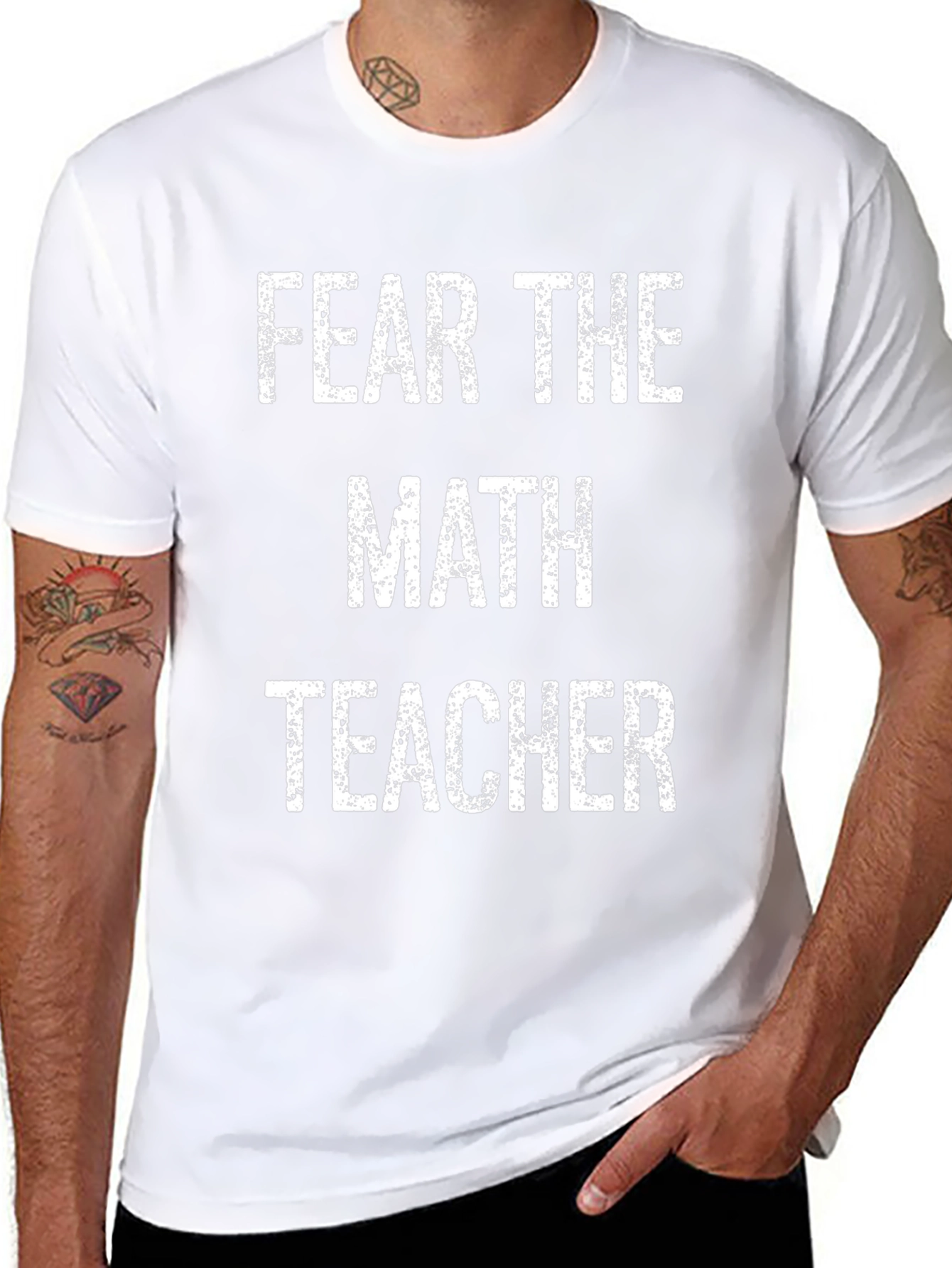 Fear The Math Teacher T-Shirt - Black Cotton Tee