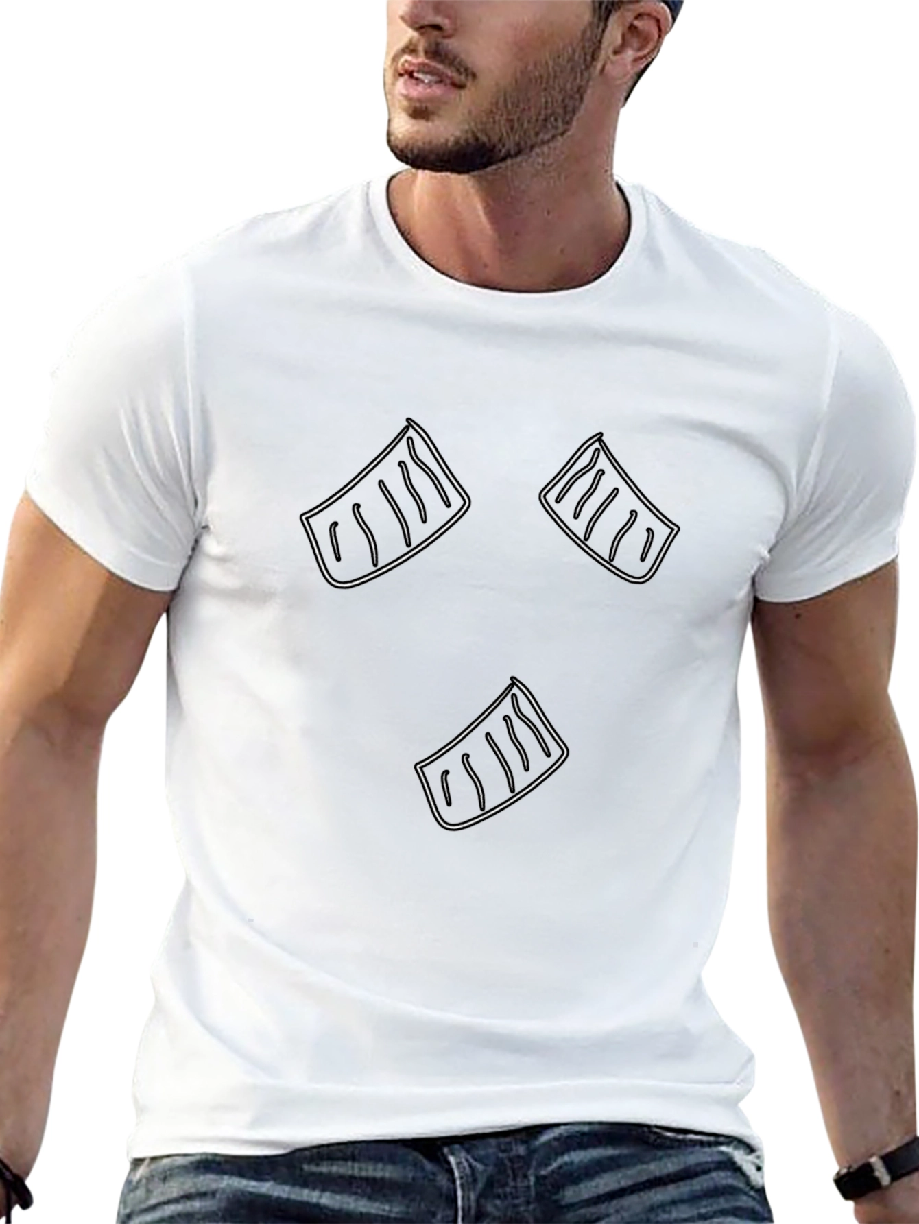 Mens Black T-Shirt with Graphic Design