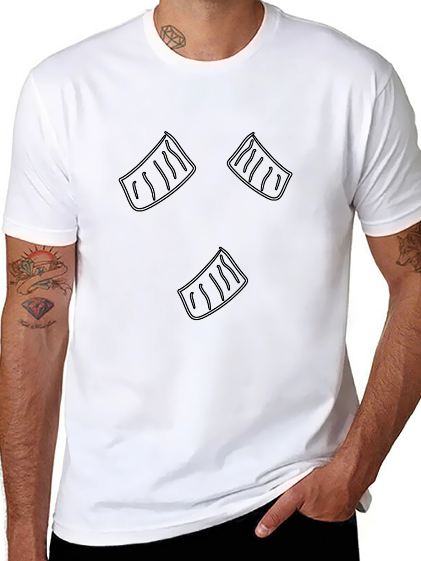 Mens Black T-Shirt with Graphic Design