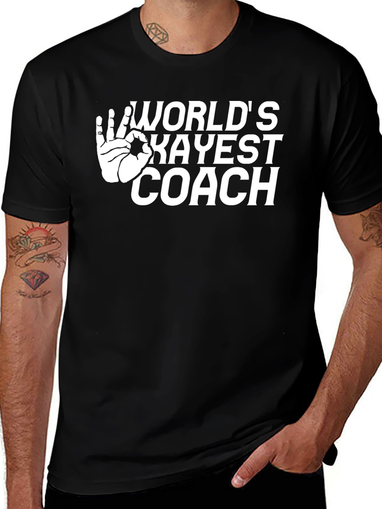 Worlds Okayest Coach Black T-Shirt