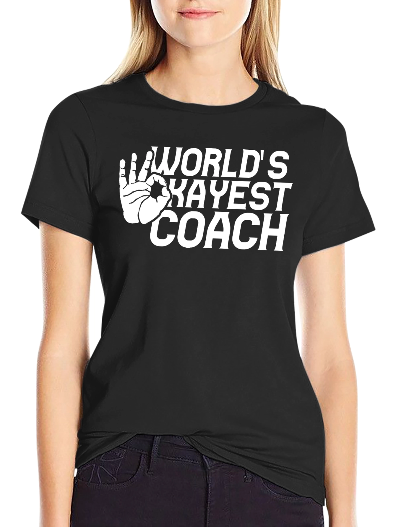 Worlds Okayest Coach Black T-Shirt